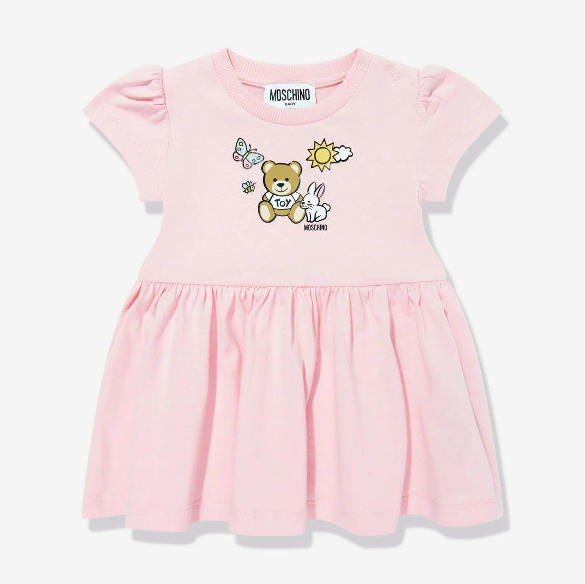 Baby Girls Pink Printed Cotton Dress