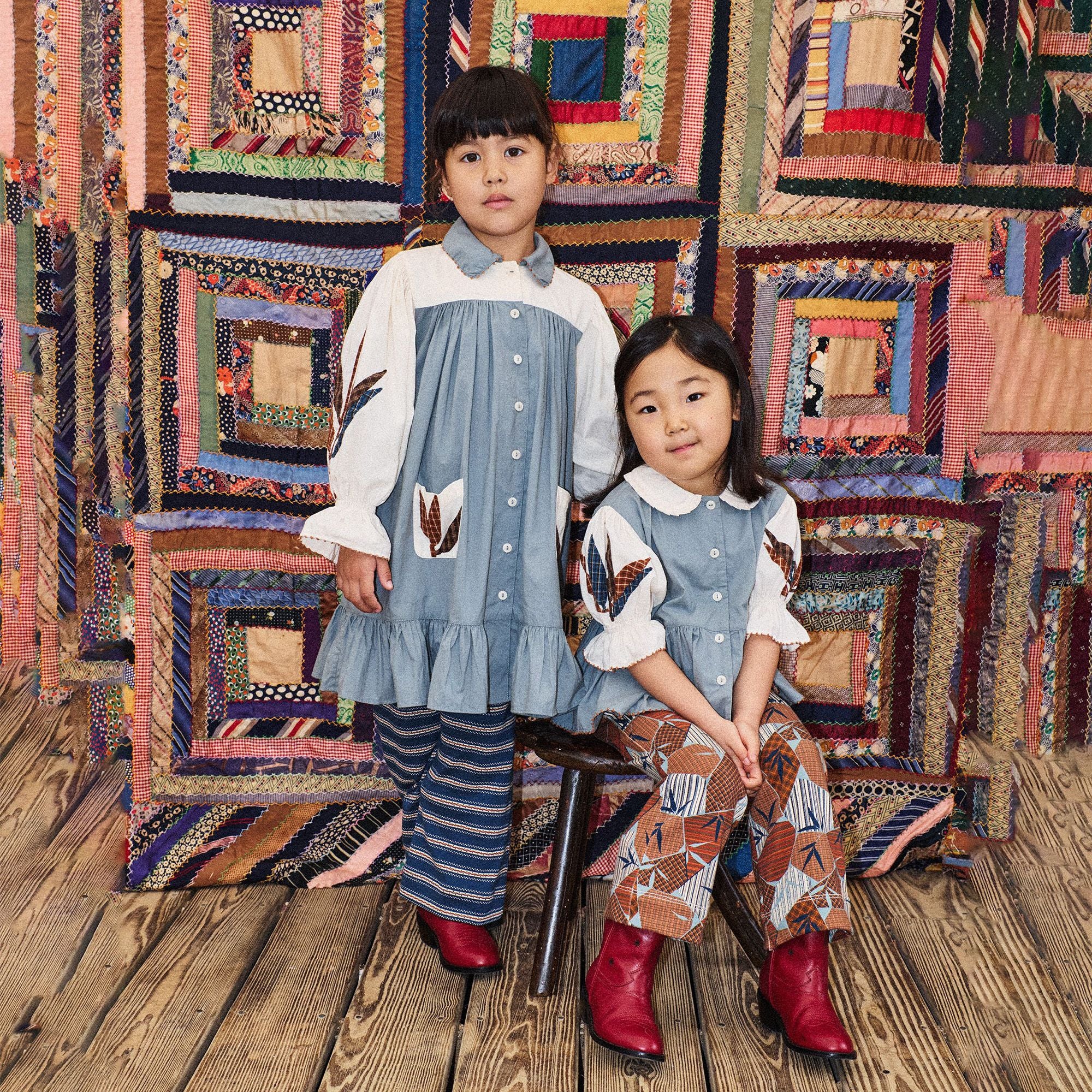 Boys & Girls Blue Stripes Cotton Trousers