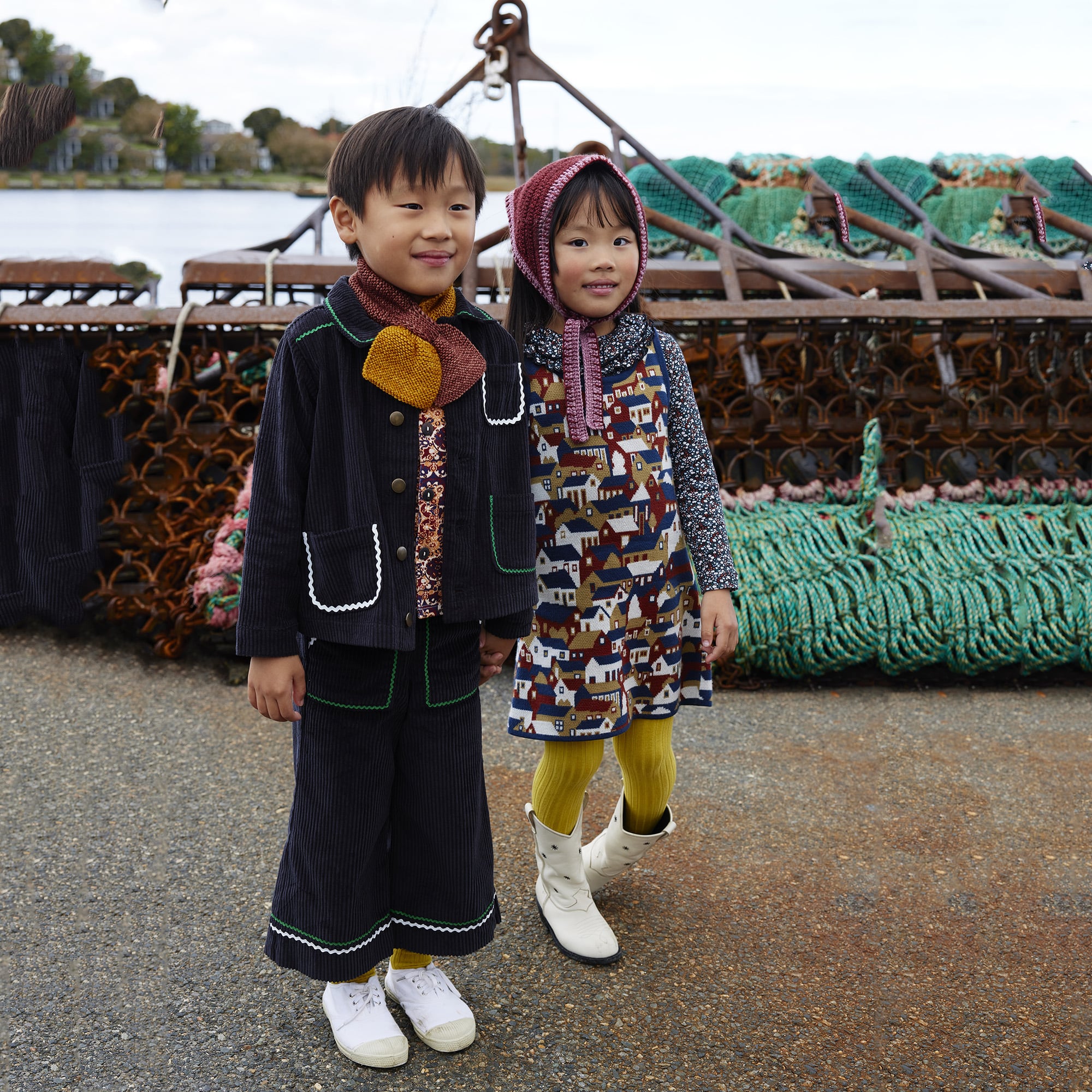 Boys & Girls Black Corduroy Coat