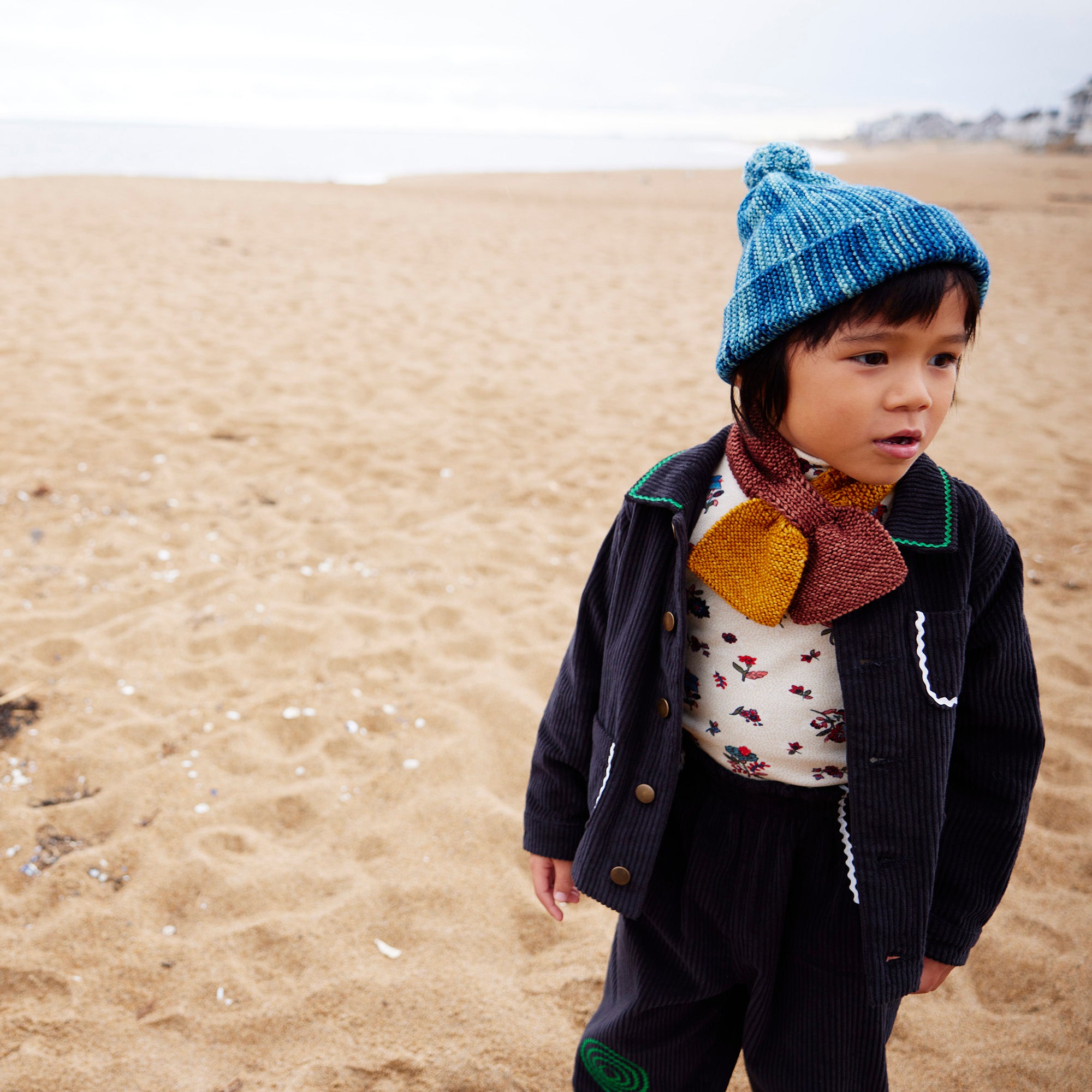 Boys & Girls Black Corduroy Coat
