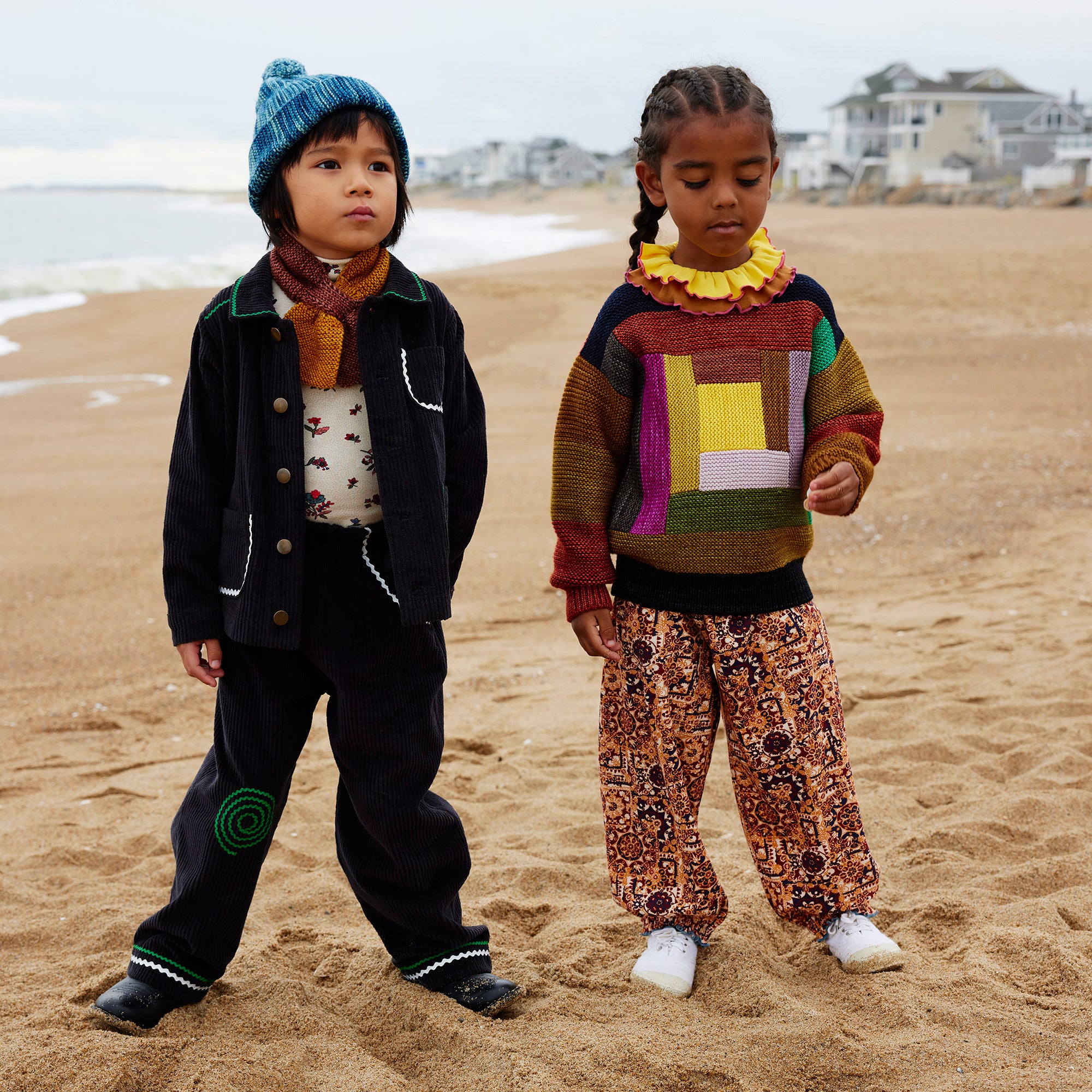 Boys & Girls Black Corduroy Coat