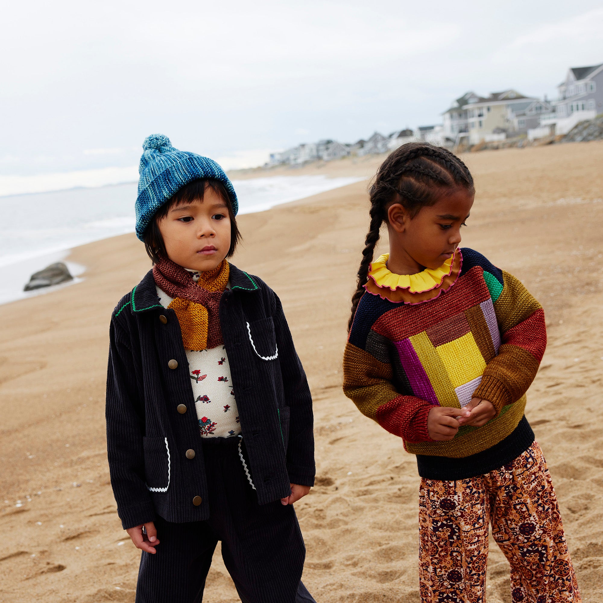 Boys & Girls Black Corduroy Coat