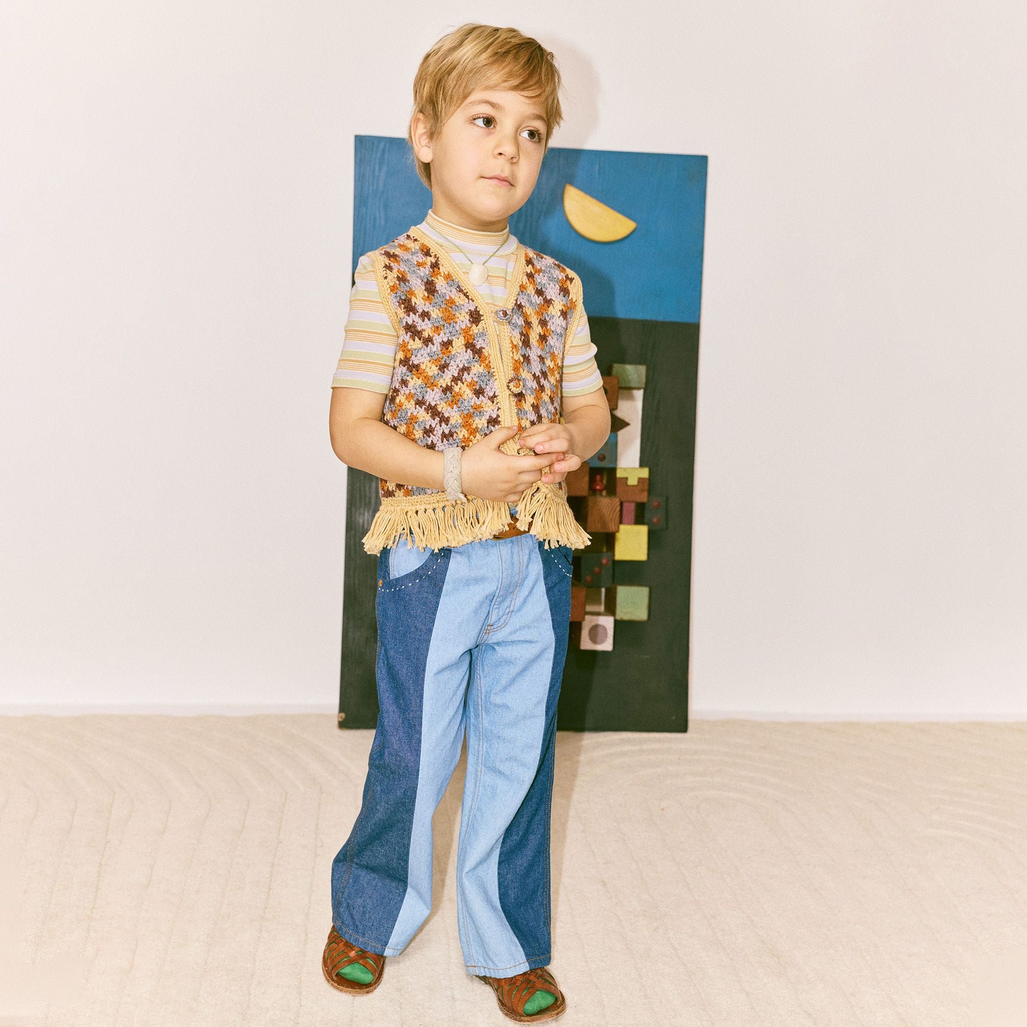 Boys & Girls Multicolor Crochet Vest