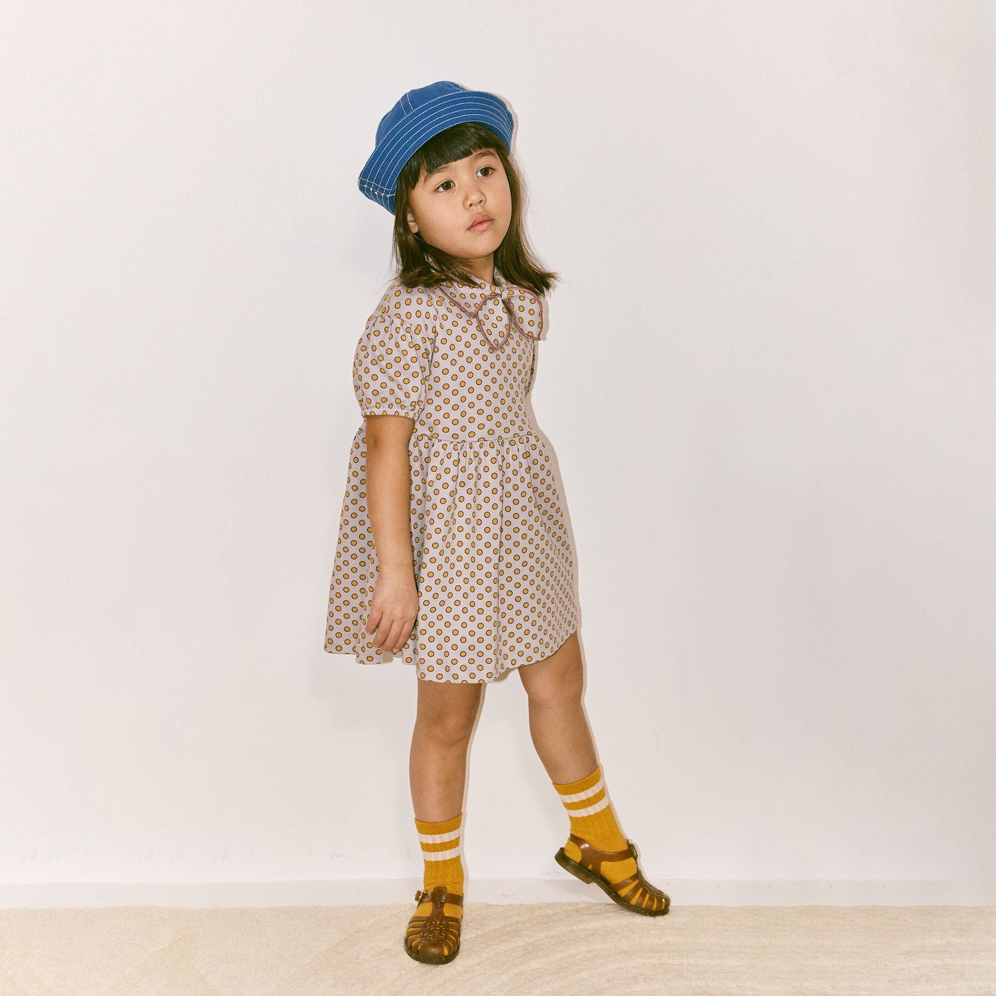 Girls Light Purple Dots Cotton Dress