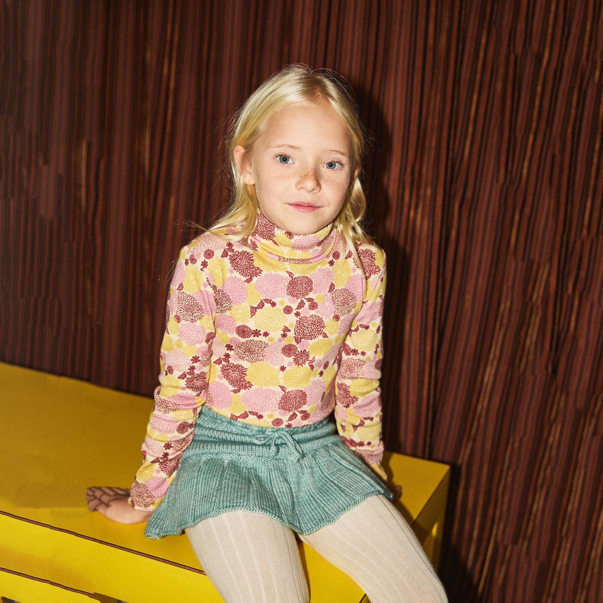 Girls Green Wool Skirt