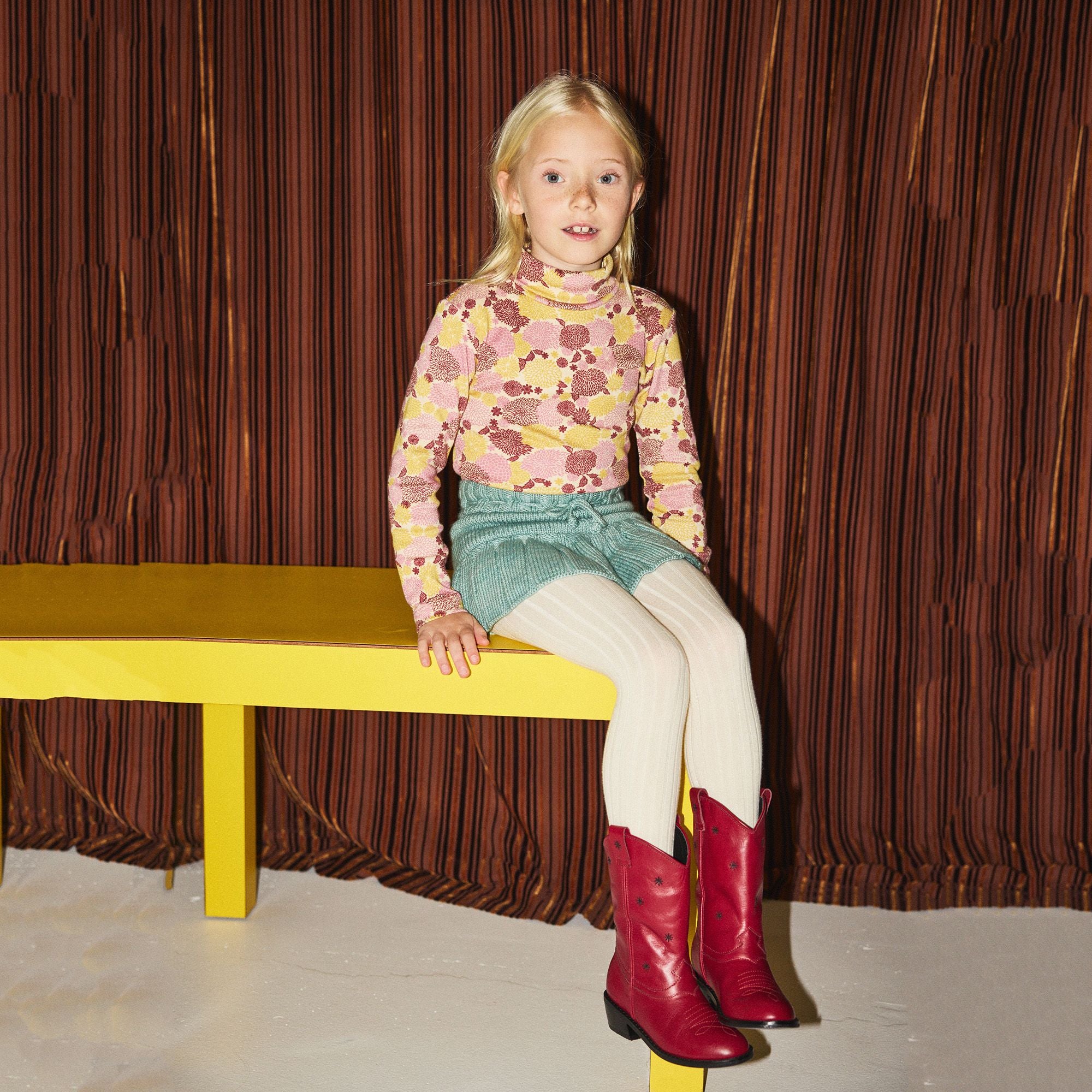 Girls Green Wool Skirt