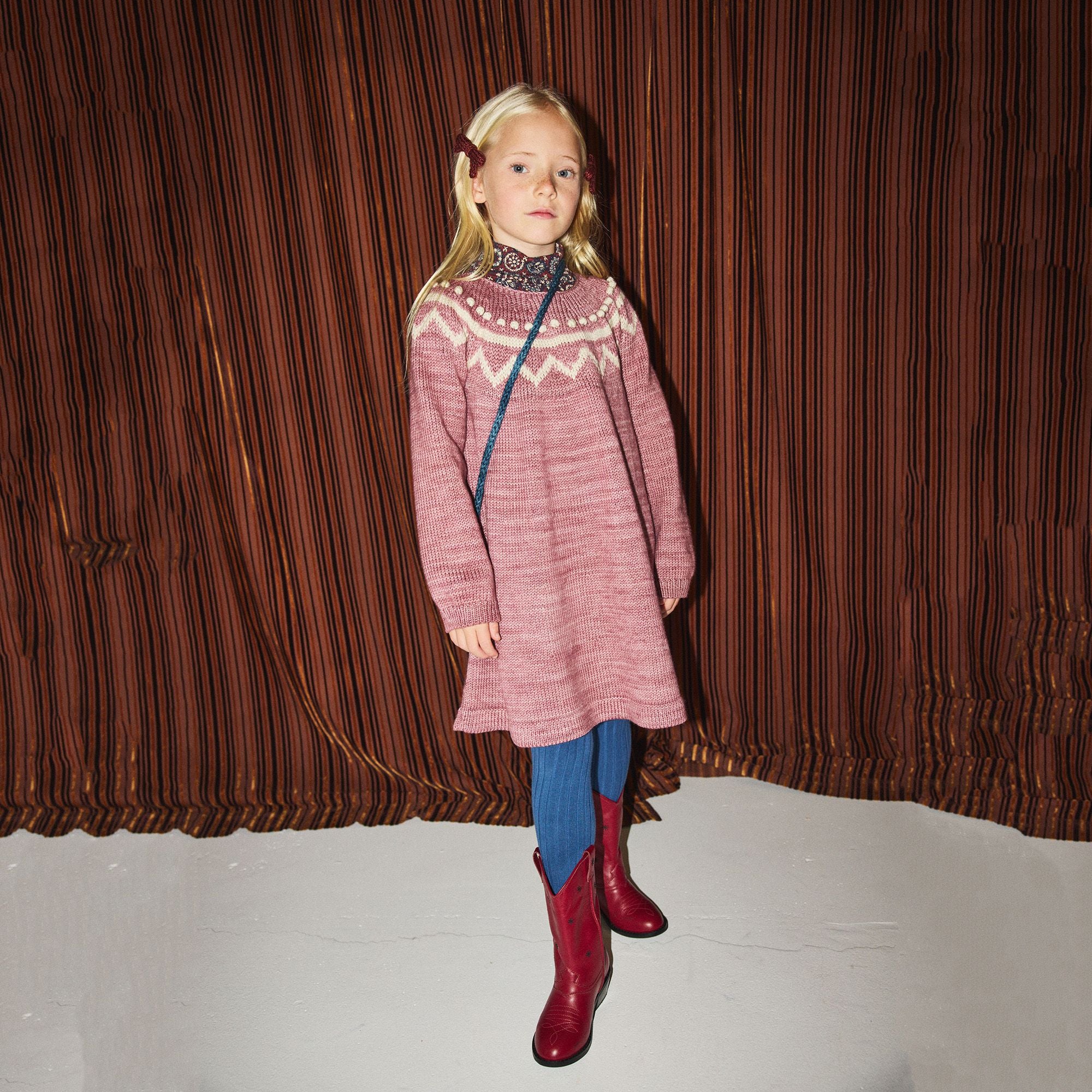 Girls Pink Wool Dress