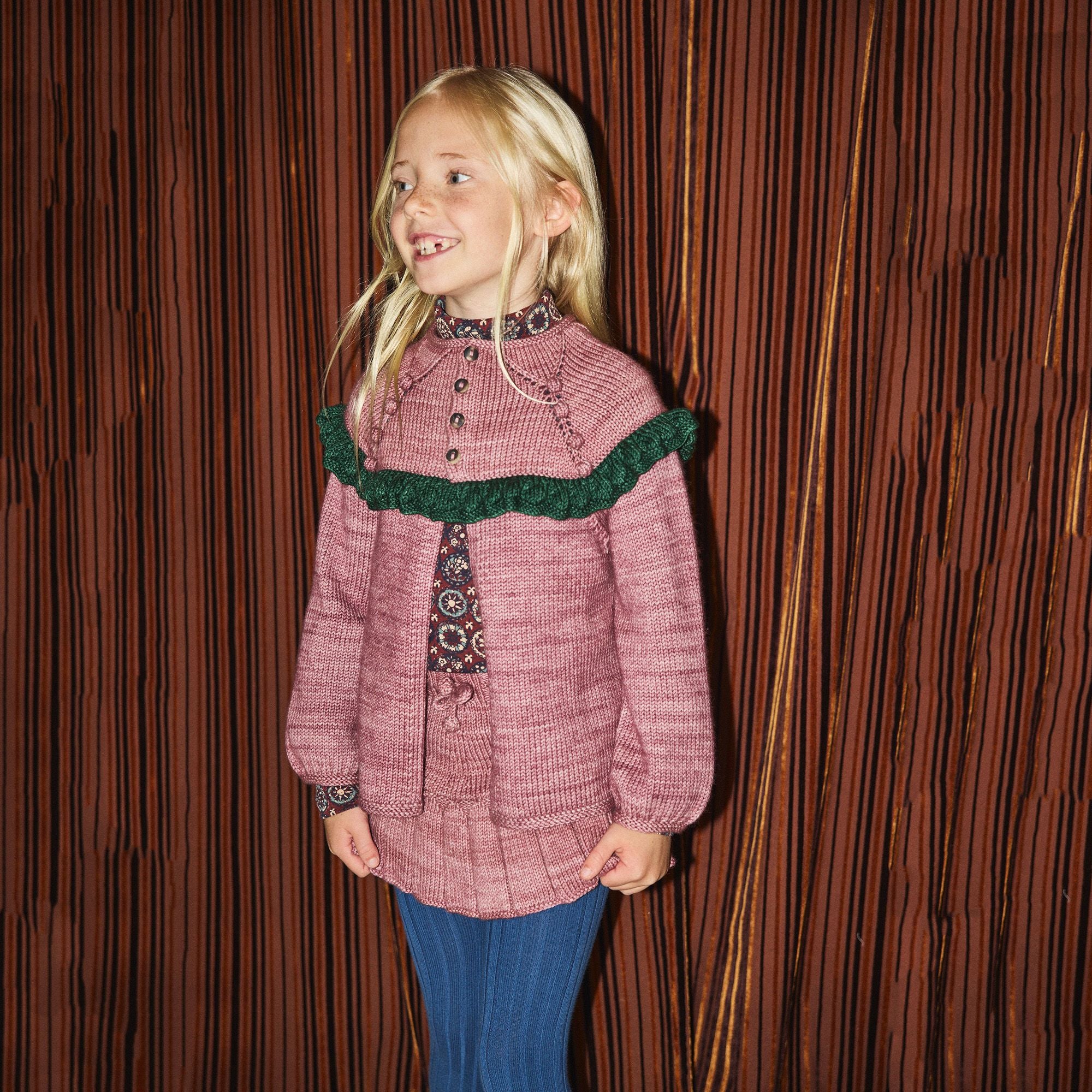 Girls Pink Wool Cardigan