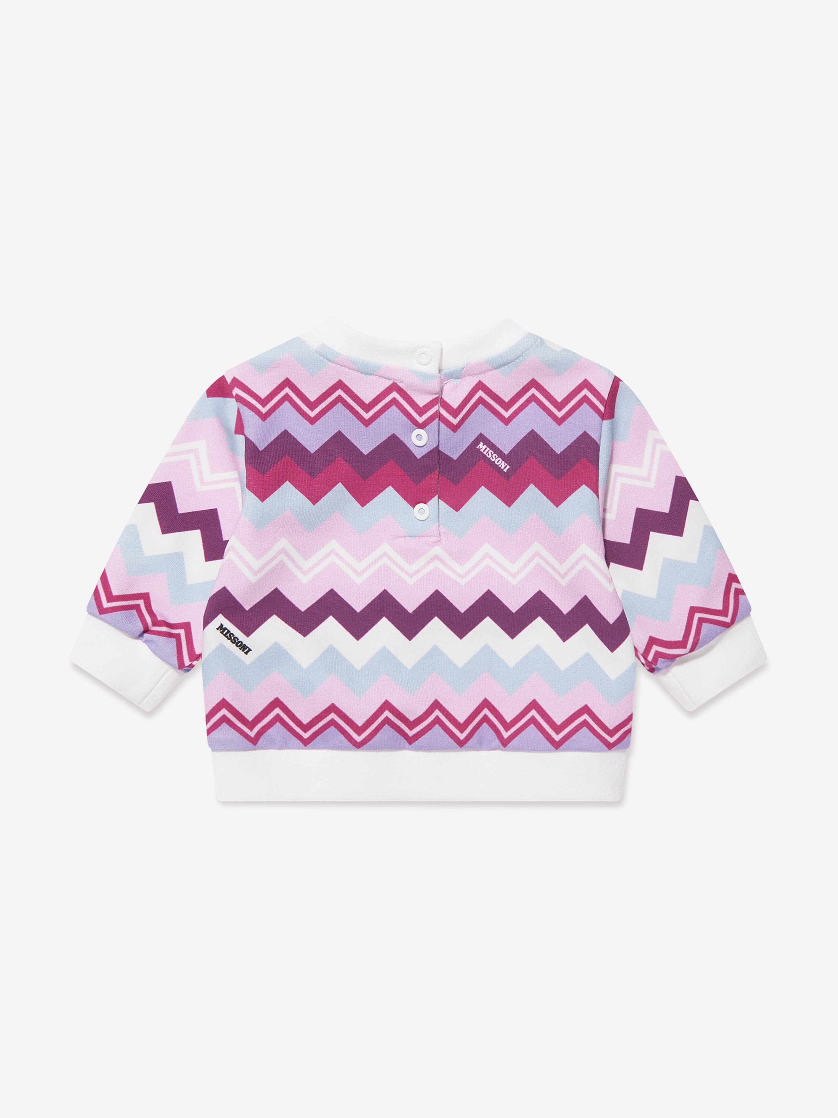 Missoni Baby Girls Zigzag Sweatshirt in Pink