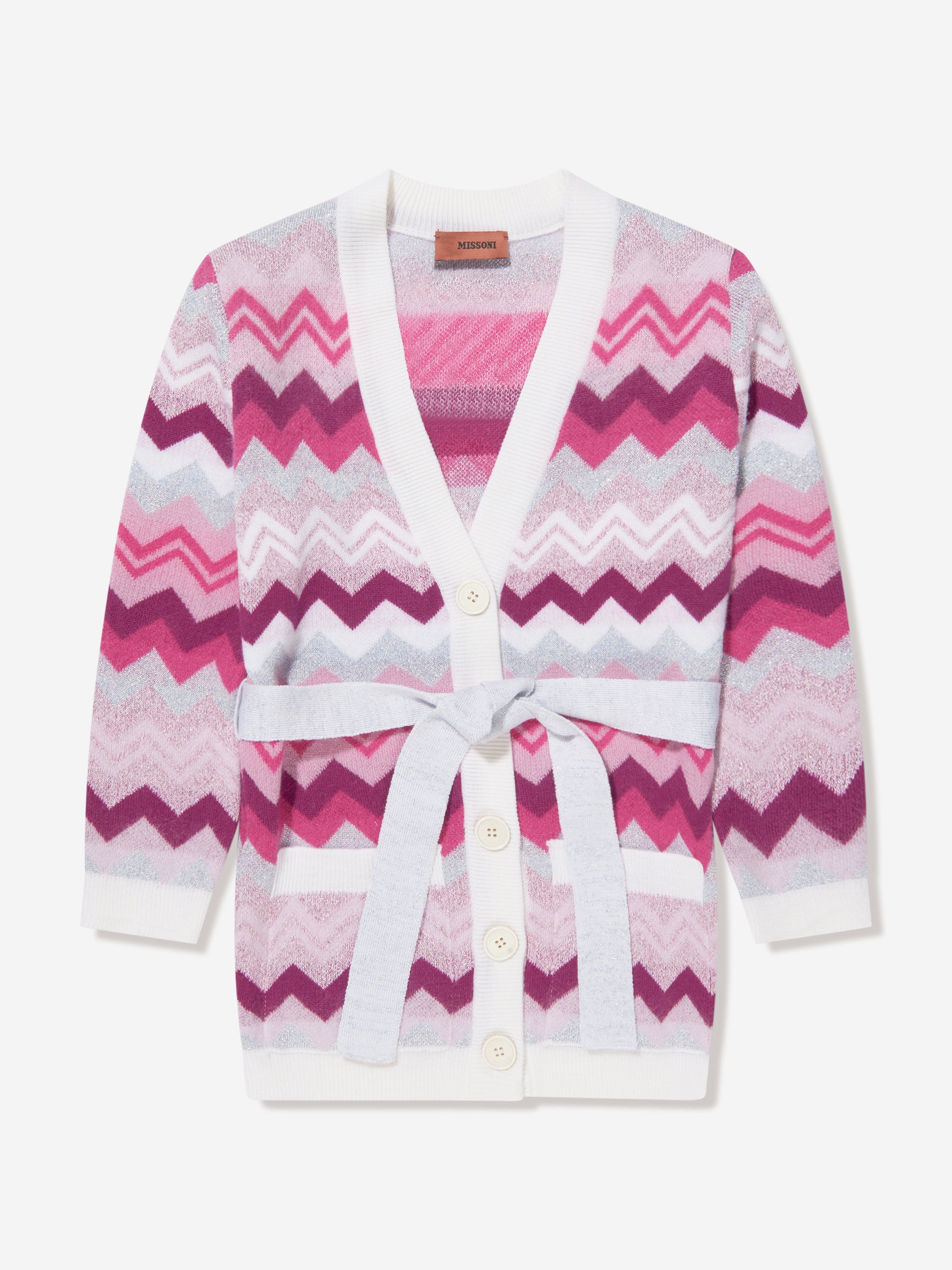 Missoni Girls Zigzag Cardigan in Pink