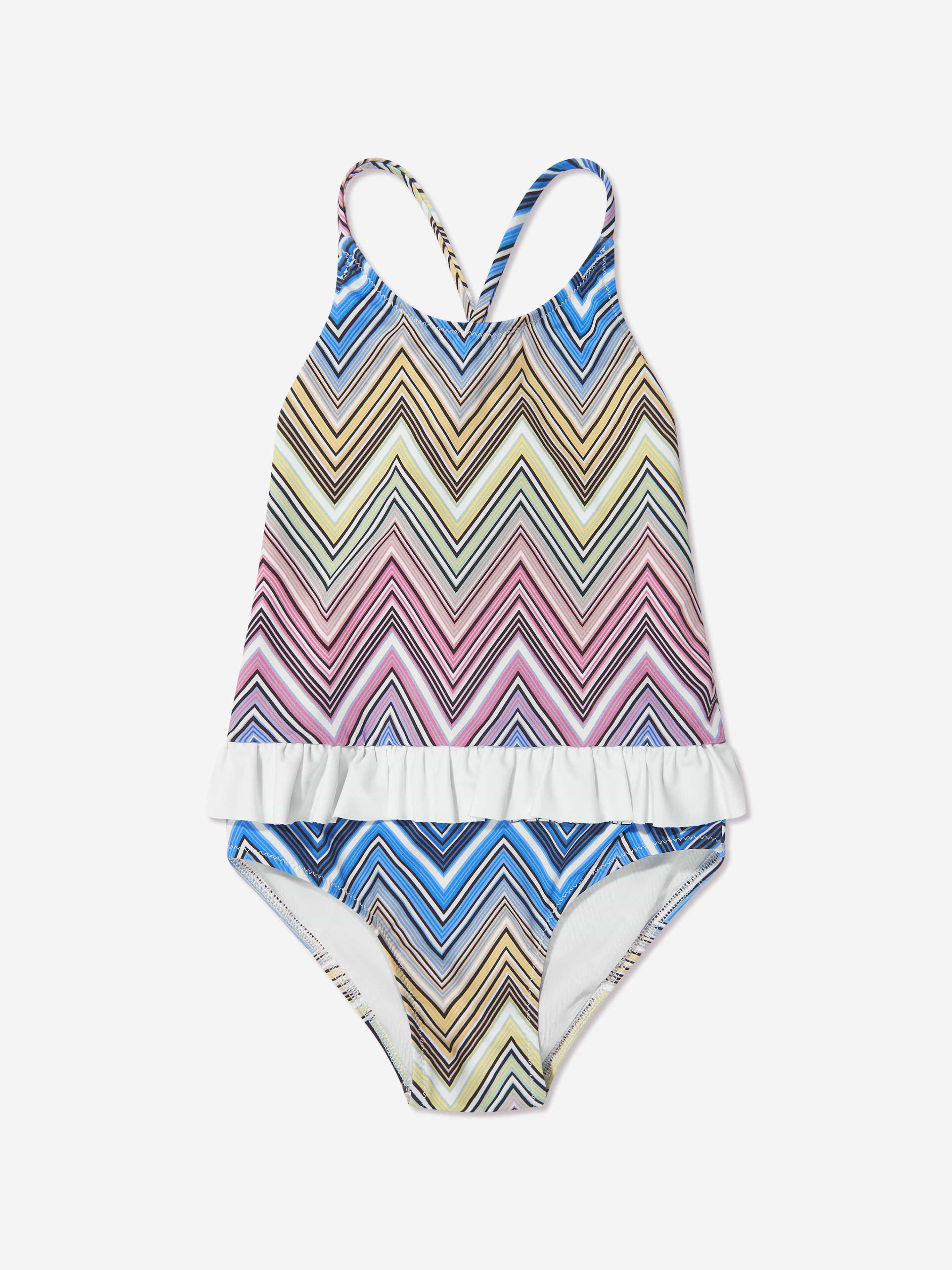 Missoni Girls Zigzag Swimsuit in Multicolour