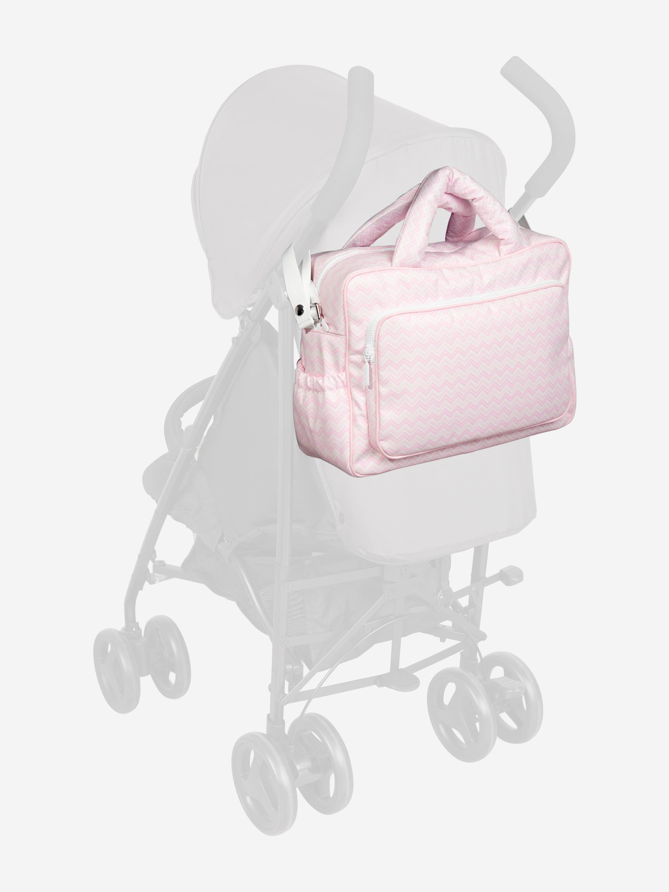 Baby Girls Zigzag Changing Bag in Pink (35cm)