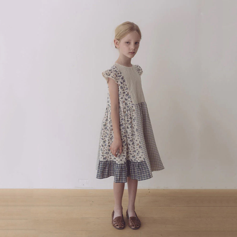 Girls Blue Floral Dress