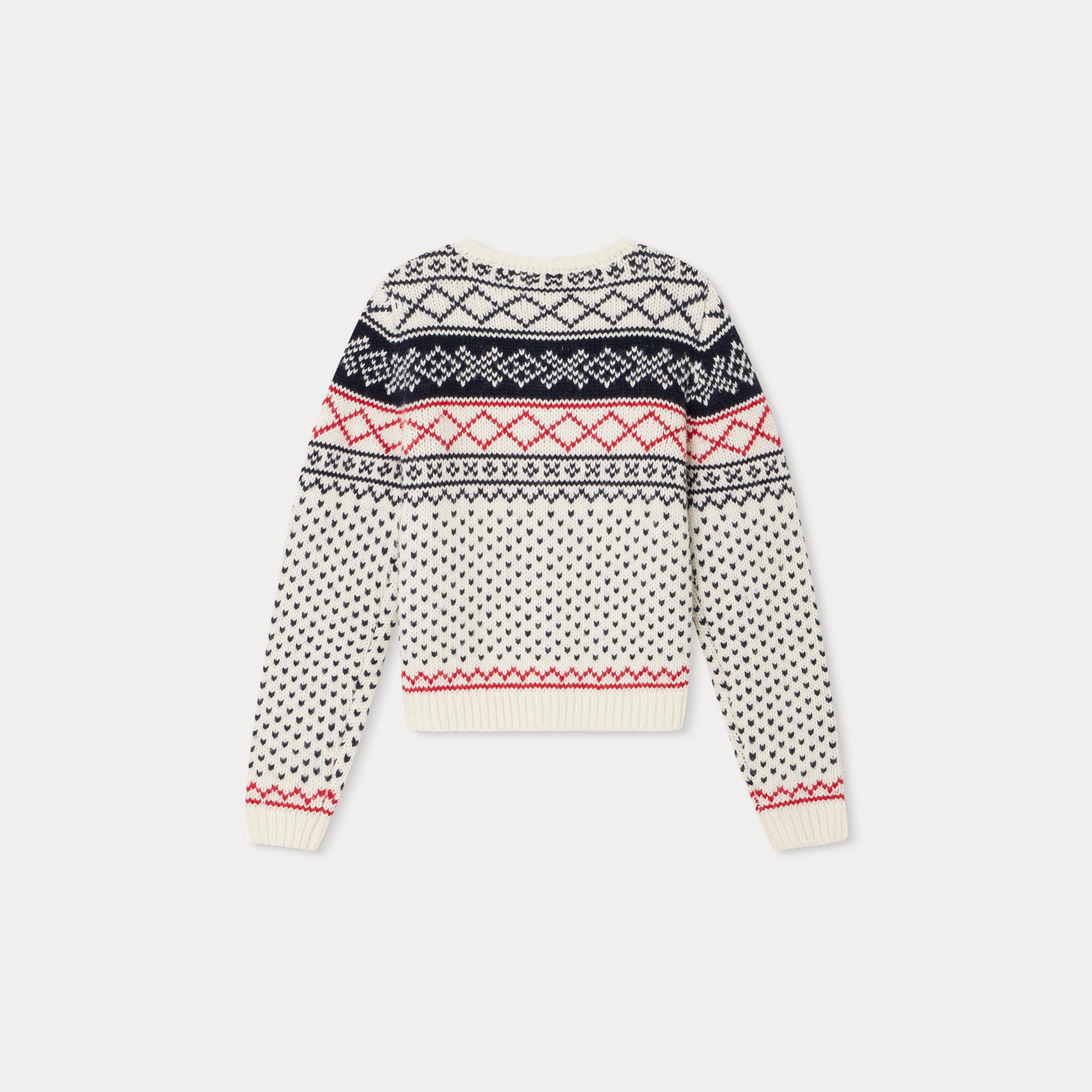 Girls Navy Jacquard Cardigan