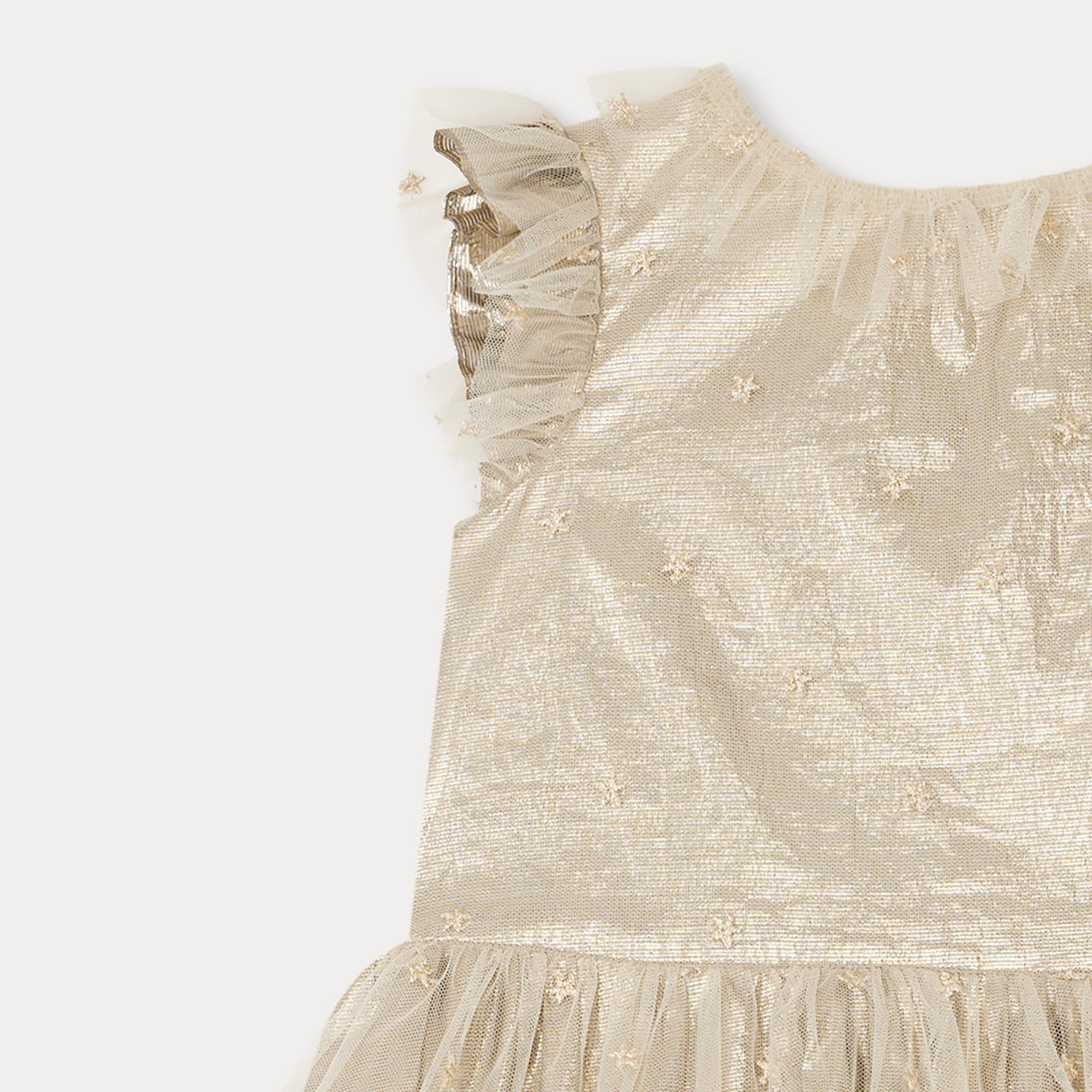 Girls Champagne Embroidered Dress