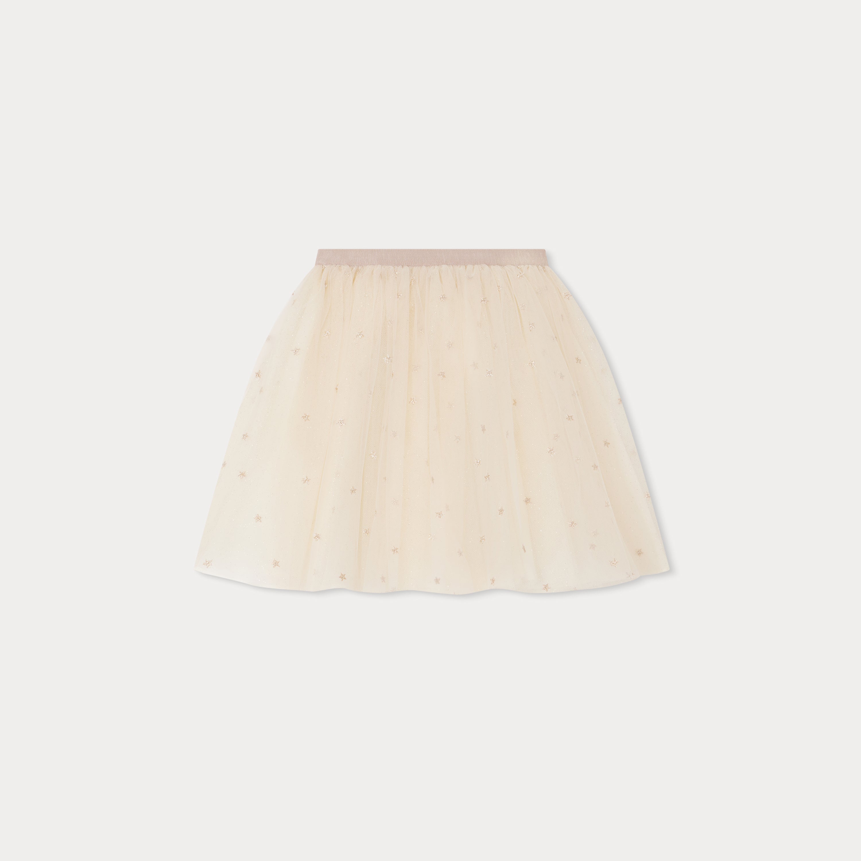 Girls Champagne Embroidered Skirt