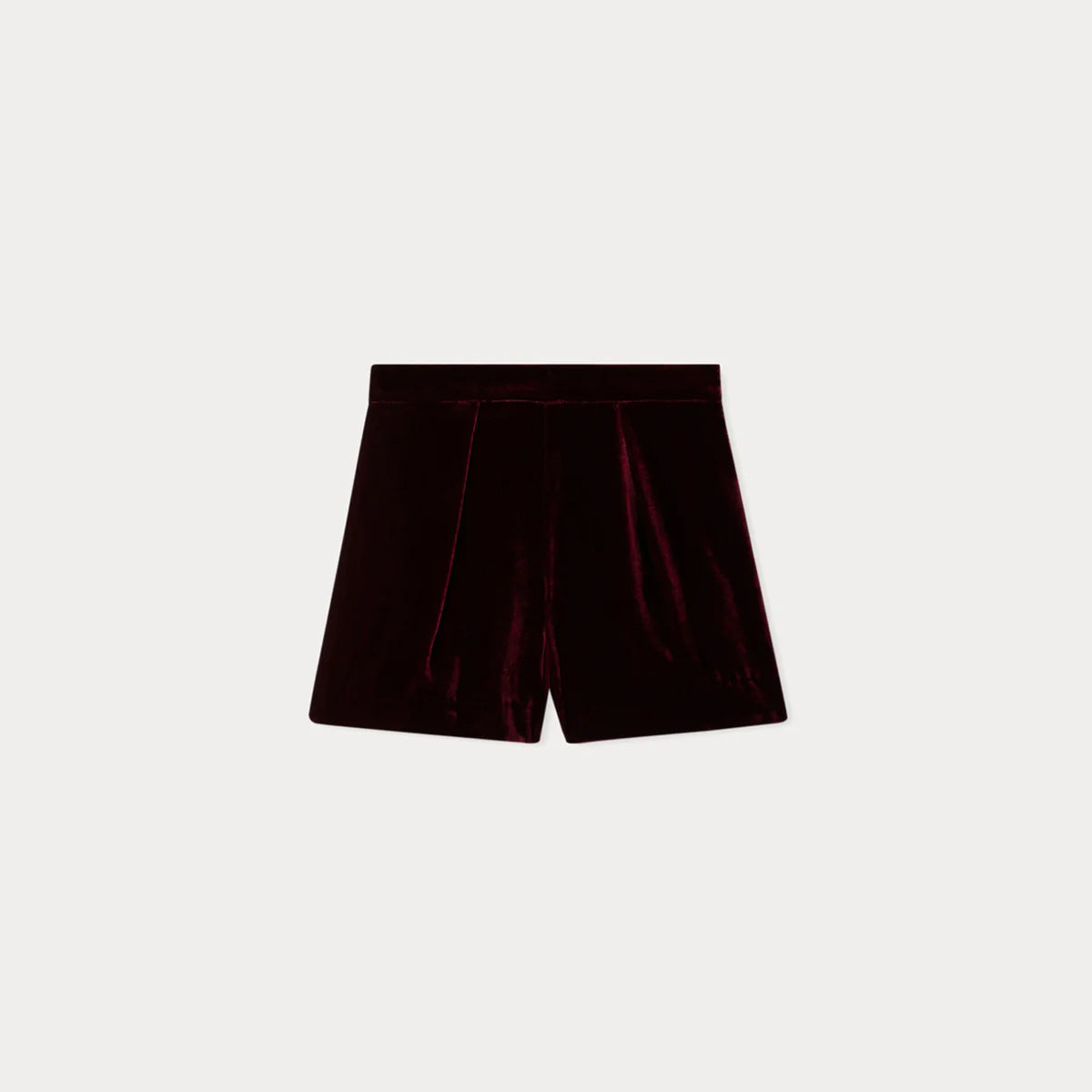 Girls Wine Red Velvet Shorts