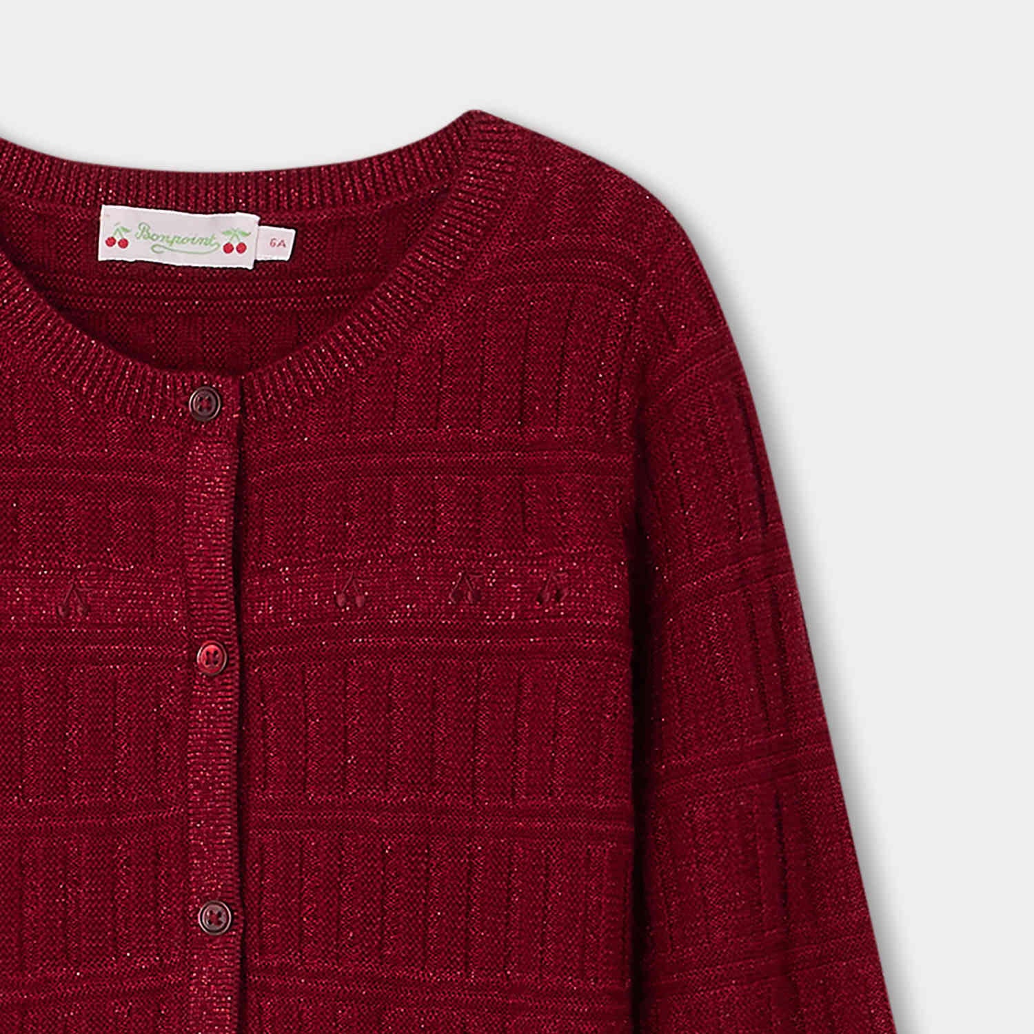 Girls Red Wool Cardigan