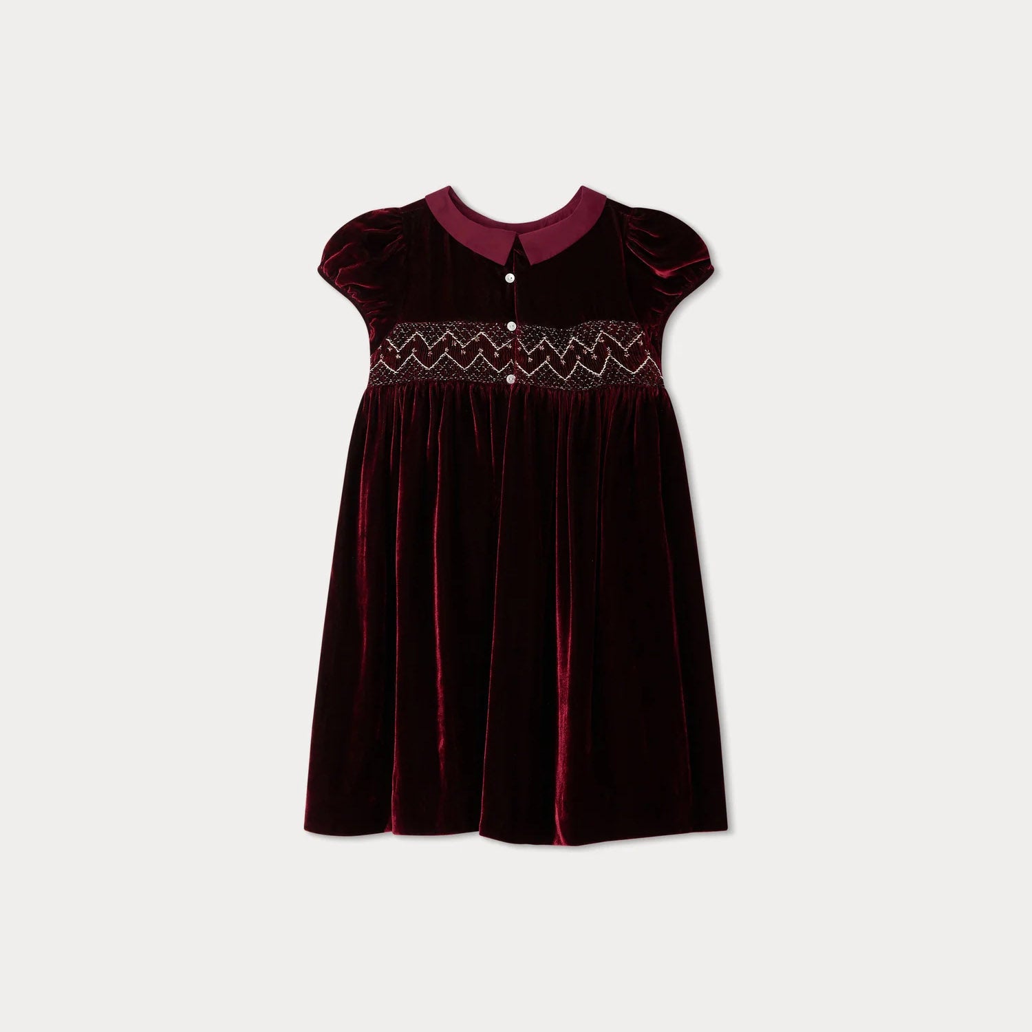 Girls Wine Red Velvet Dress