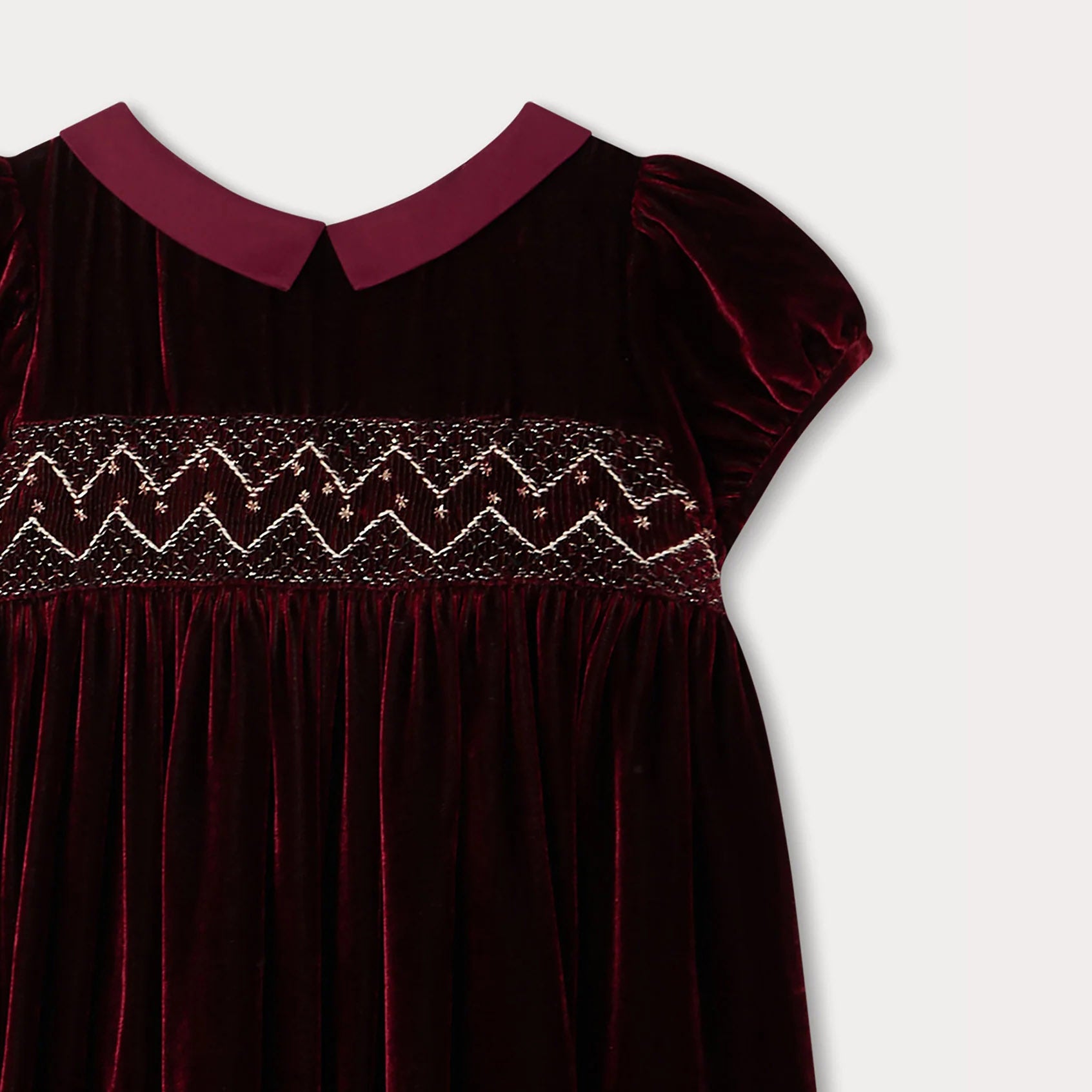 Girls Wine Red Velvet Dress