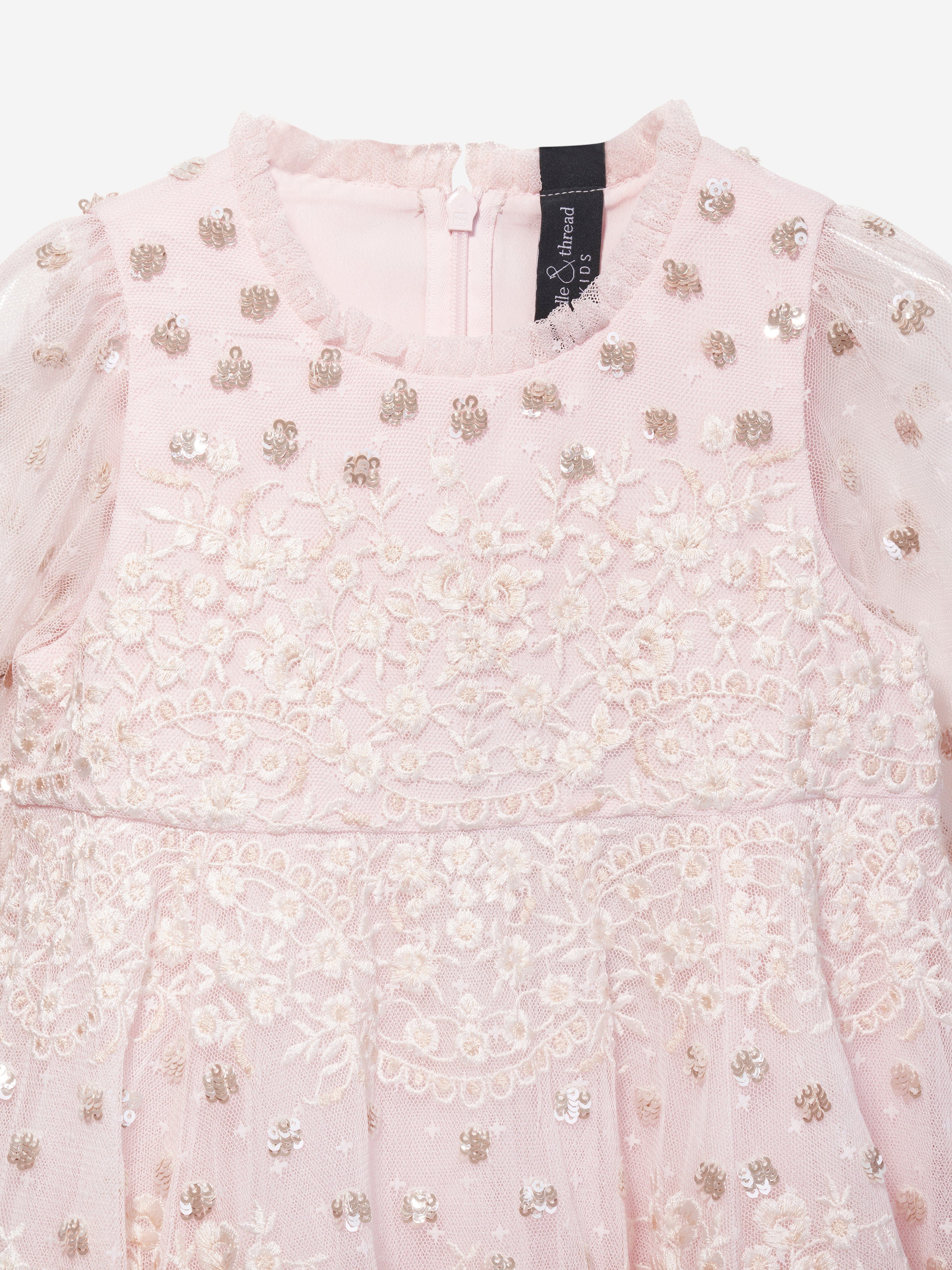 Needle & Thread Girls Beatrice Dress in Pink