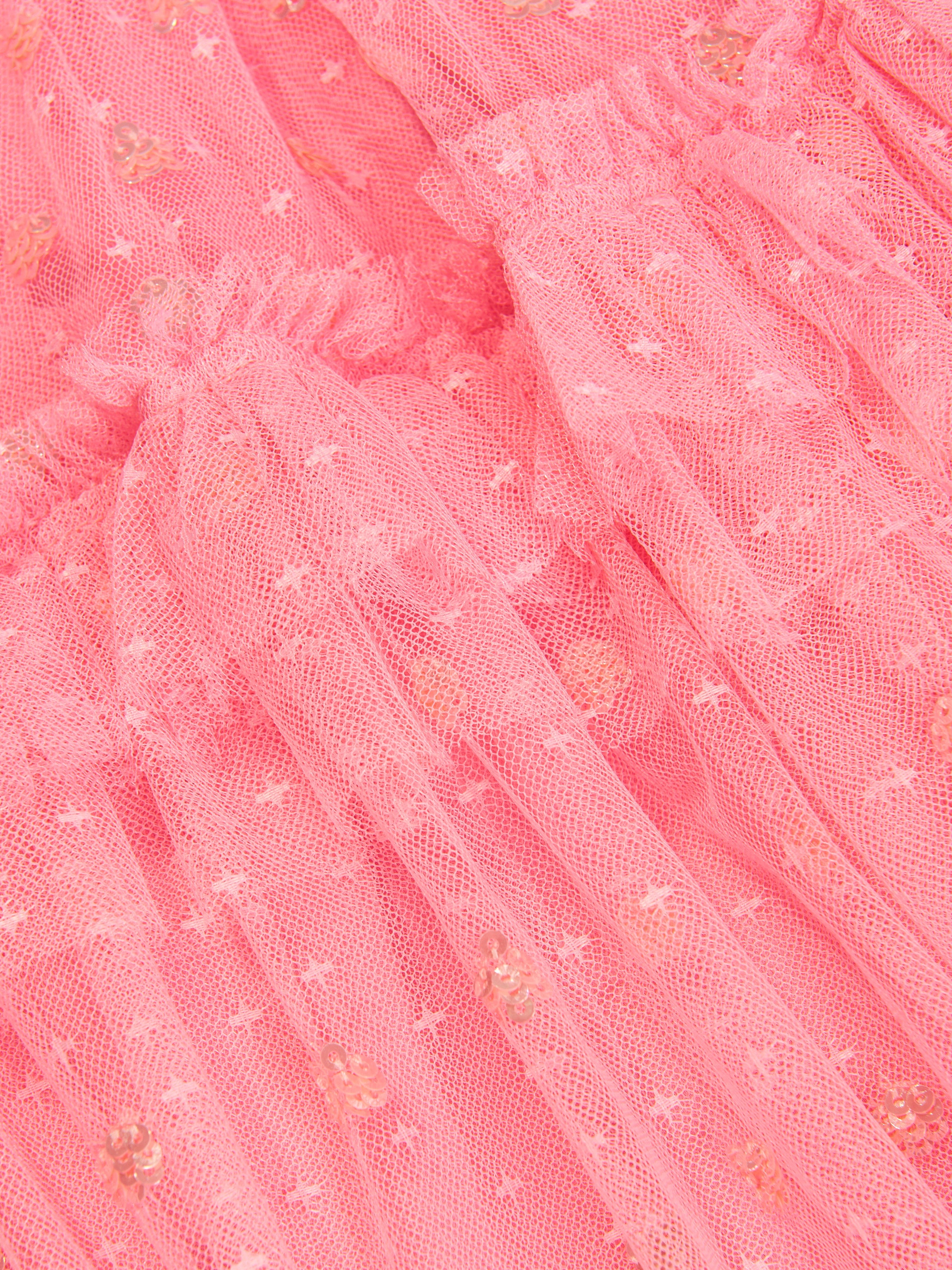 Needle & Thread Girls Polka Dot Smocked Dress in Pink