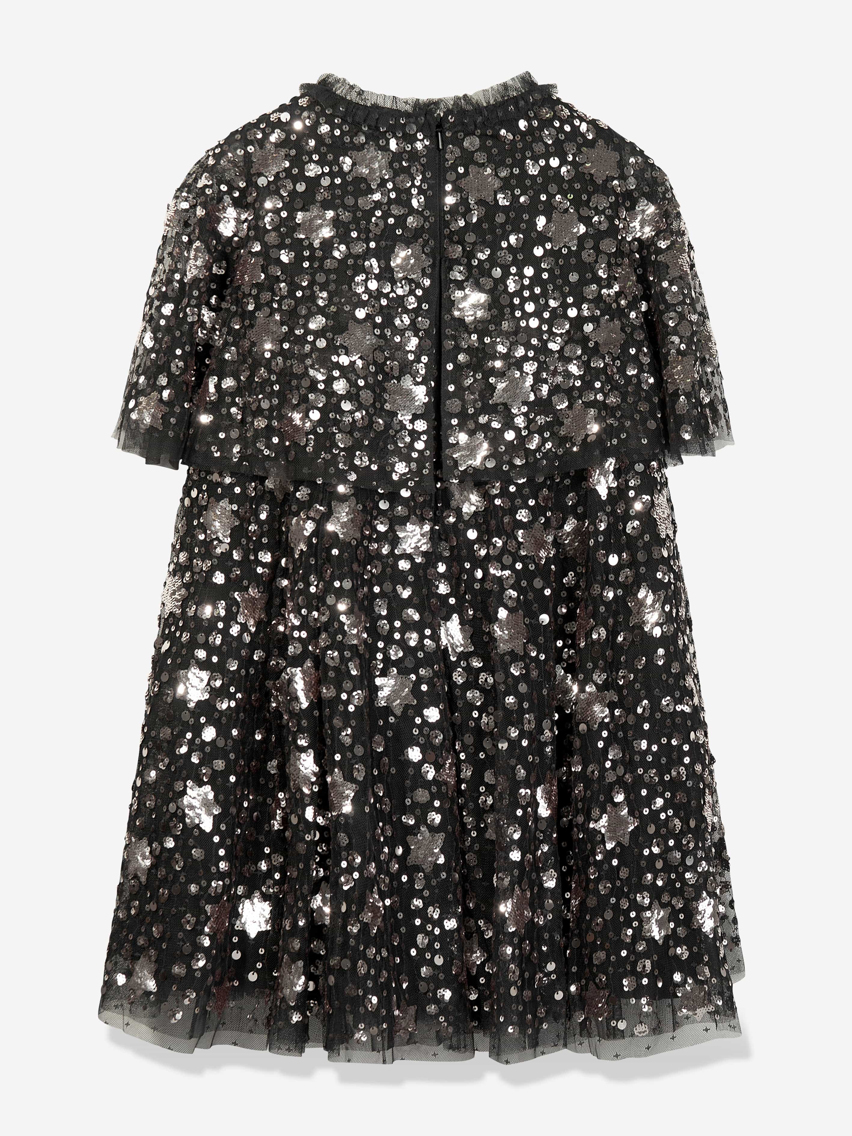 Needle & Thread Girls Shooting Stars Dress in Black