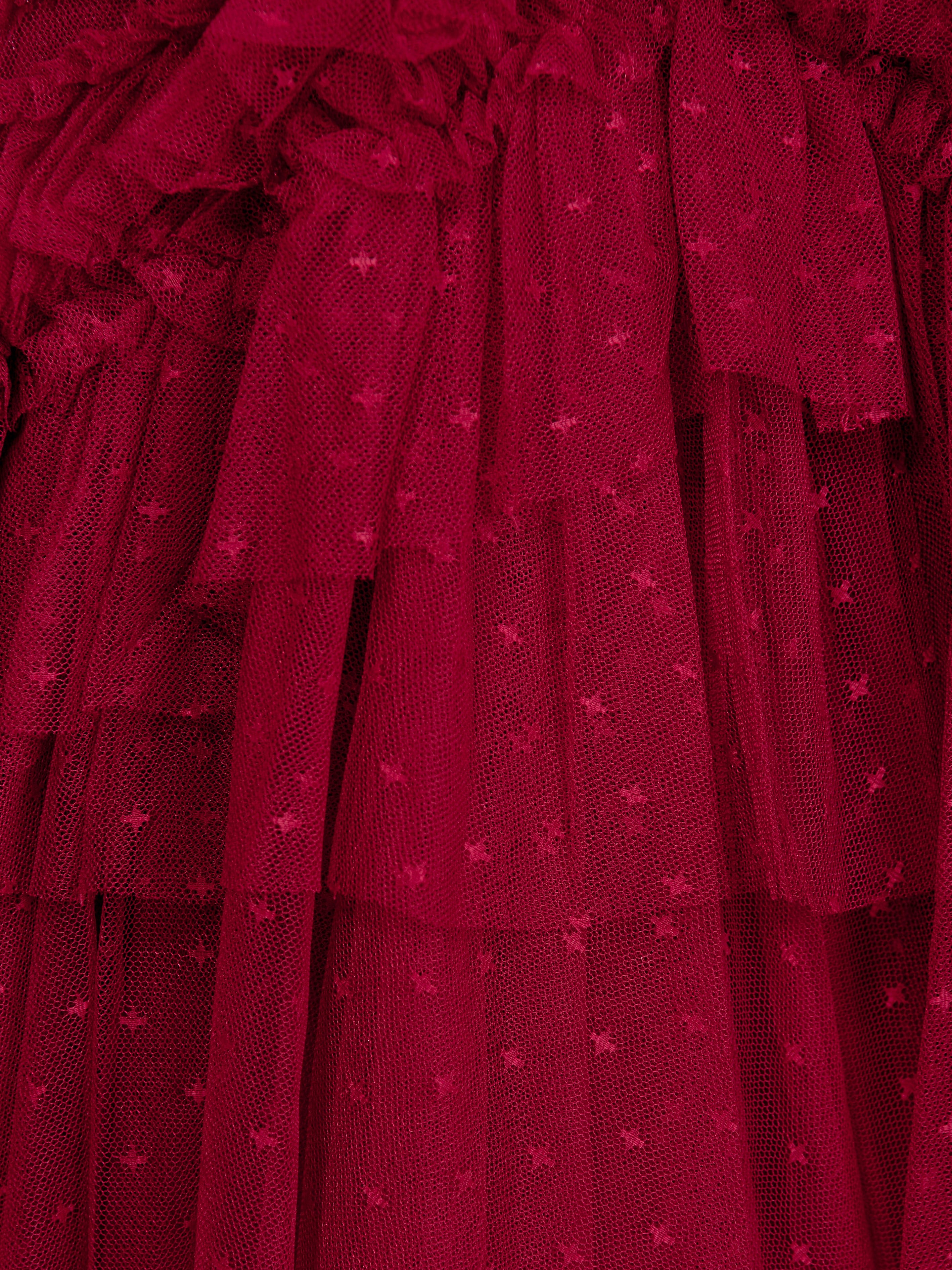 Needle & Thread Girls Elia Tulle Dress in Red