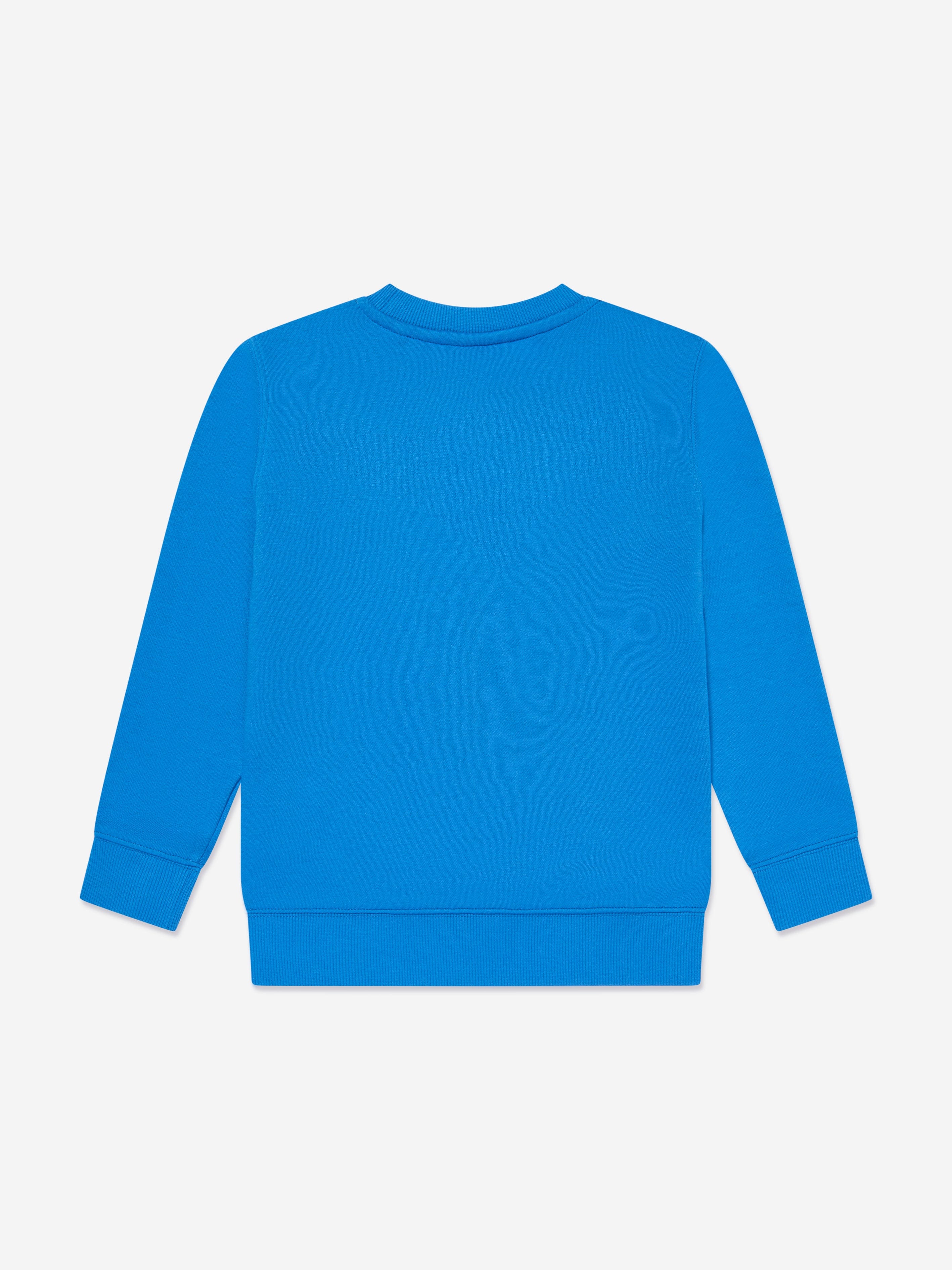 New Balance Boys Brush Back Stacked Logo Sweatshirt in Blue