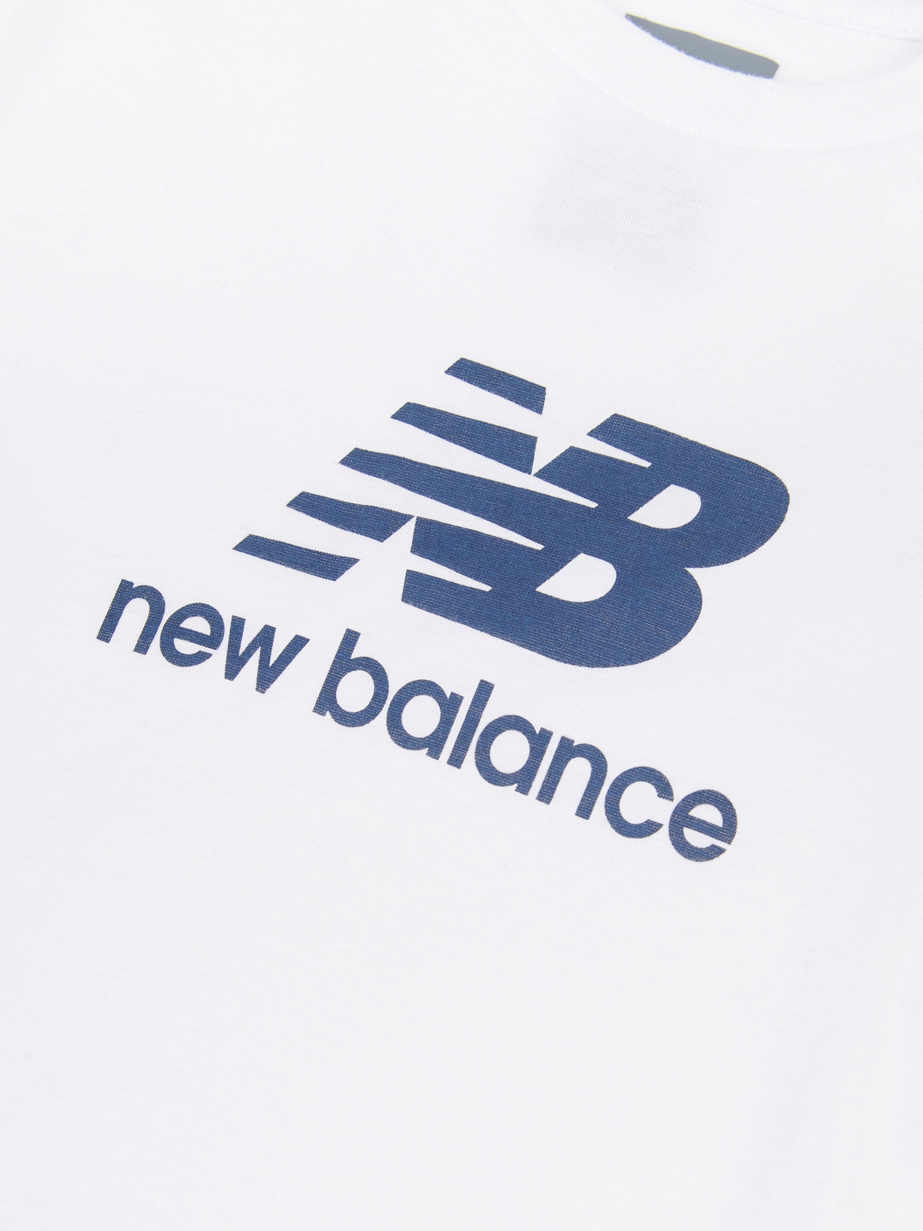 New Balance Boys Stacked Logo Short Set in White