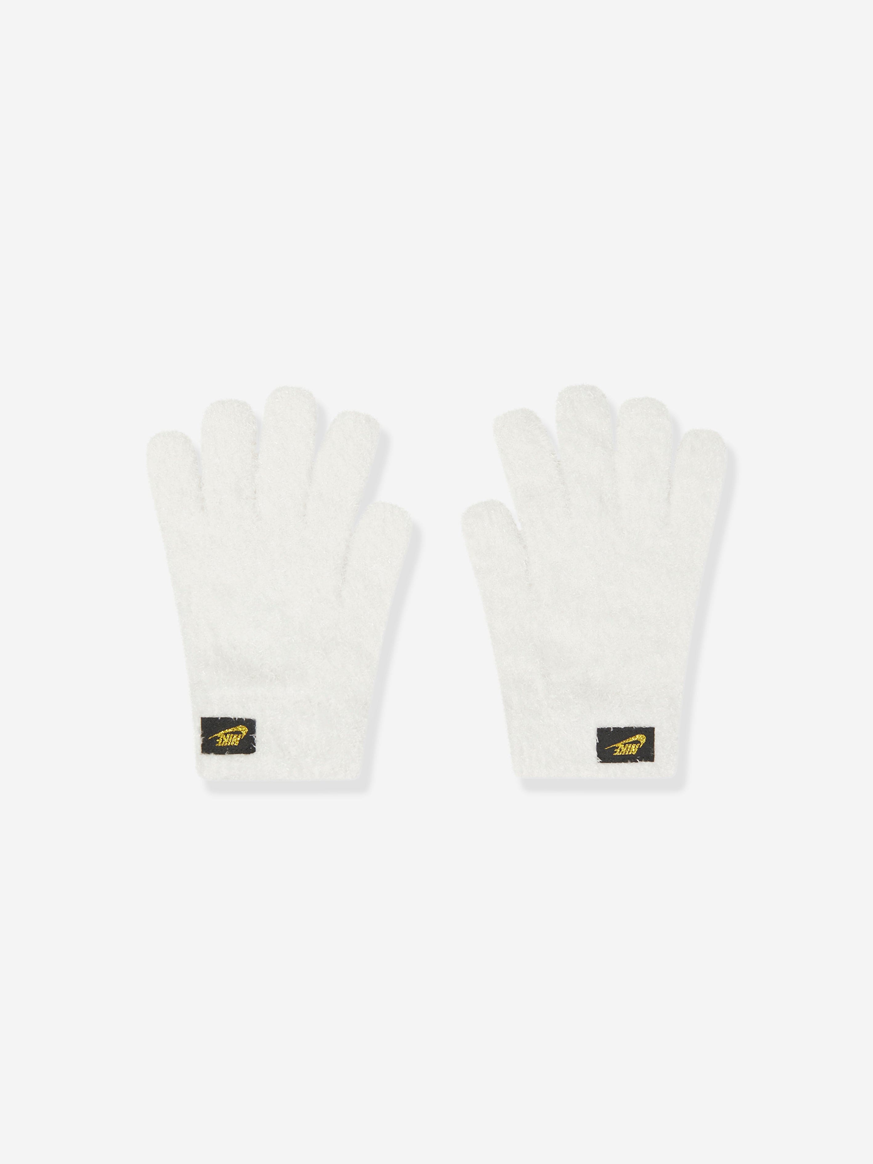 Kids Plush Beanie and Glove Set in White