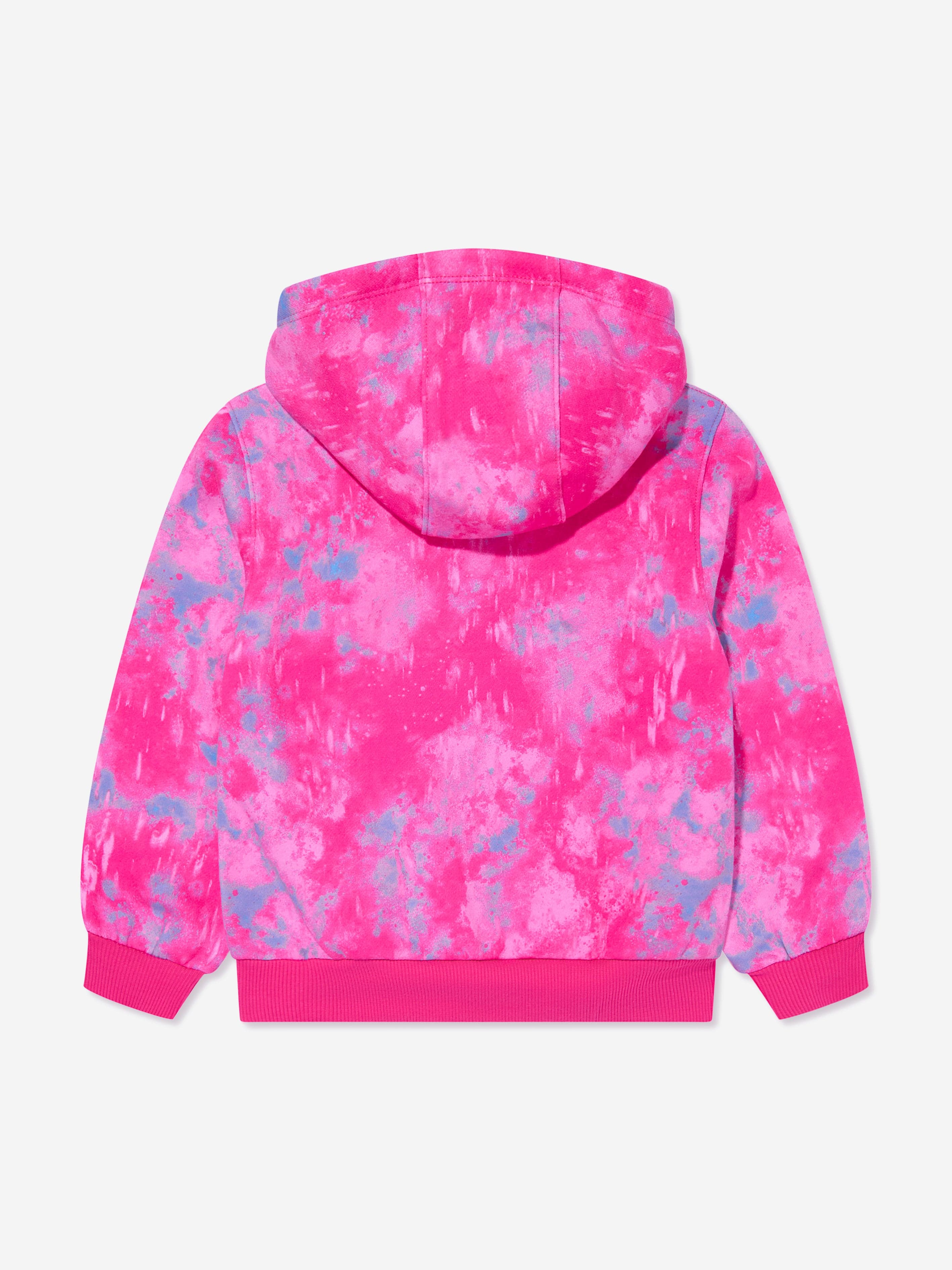 Nike Girls Printed Club Hoodie in Pink