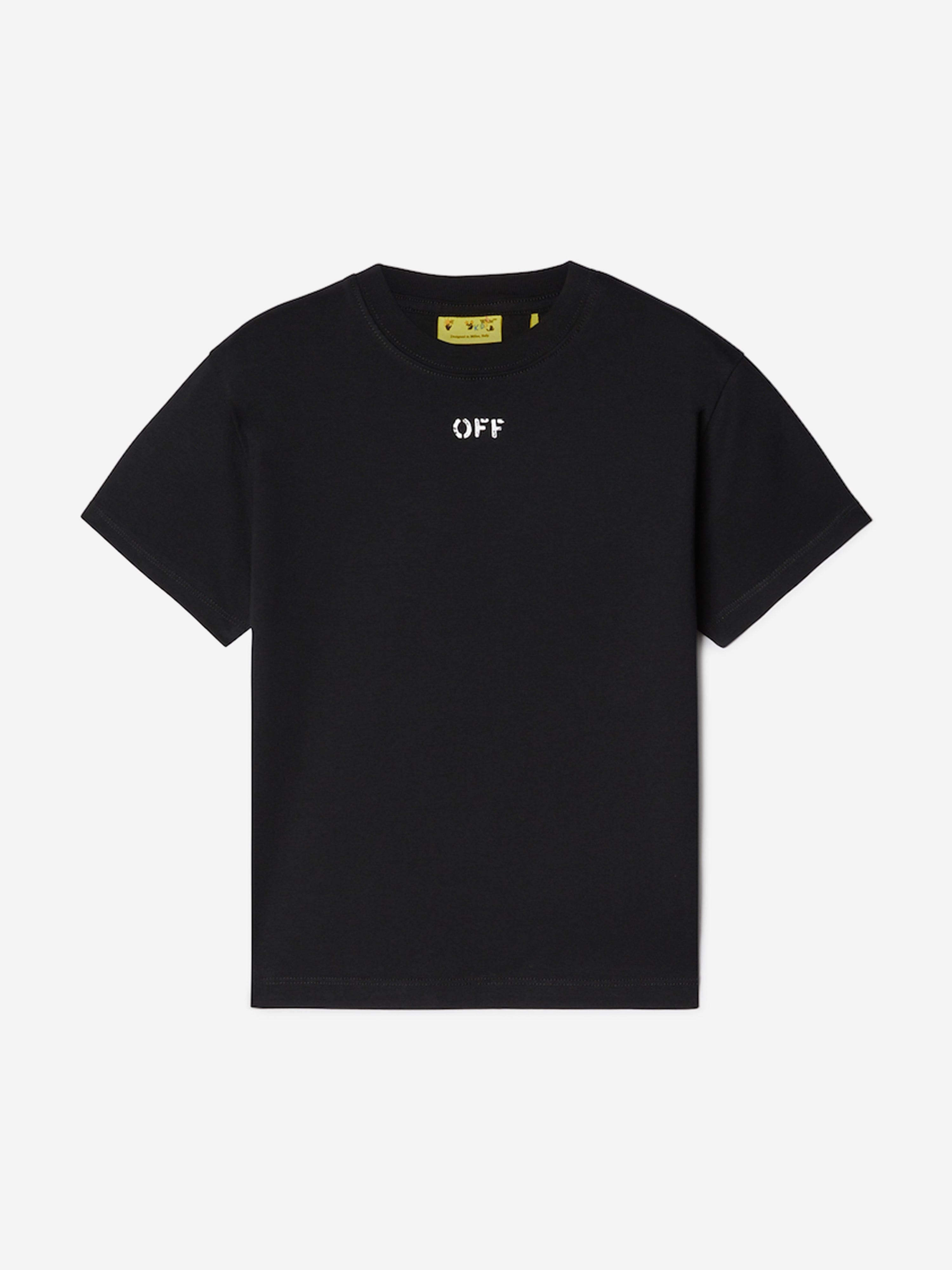Off-White Kids Off Stamp Plain T-Shirt in Black