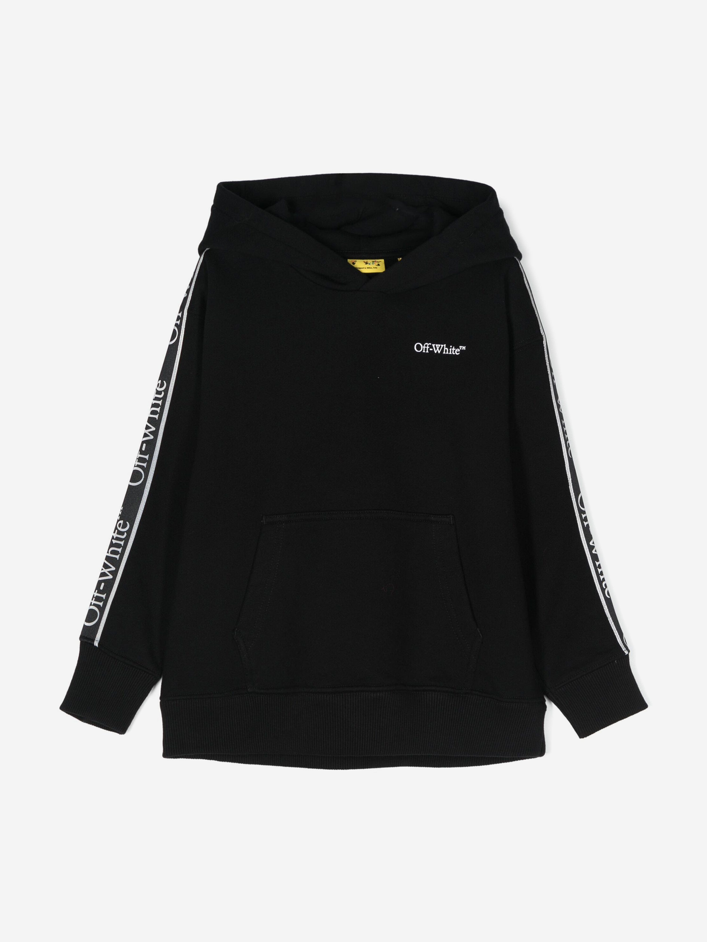 Off-White Boys Bookish Logo Band Hoodie in Black