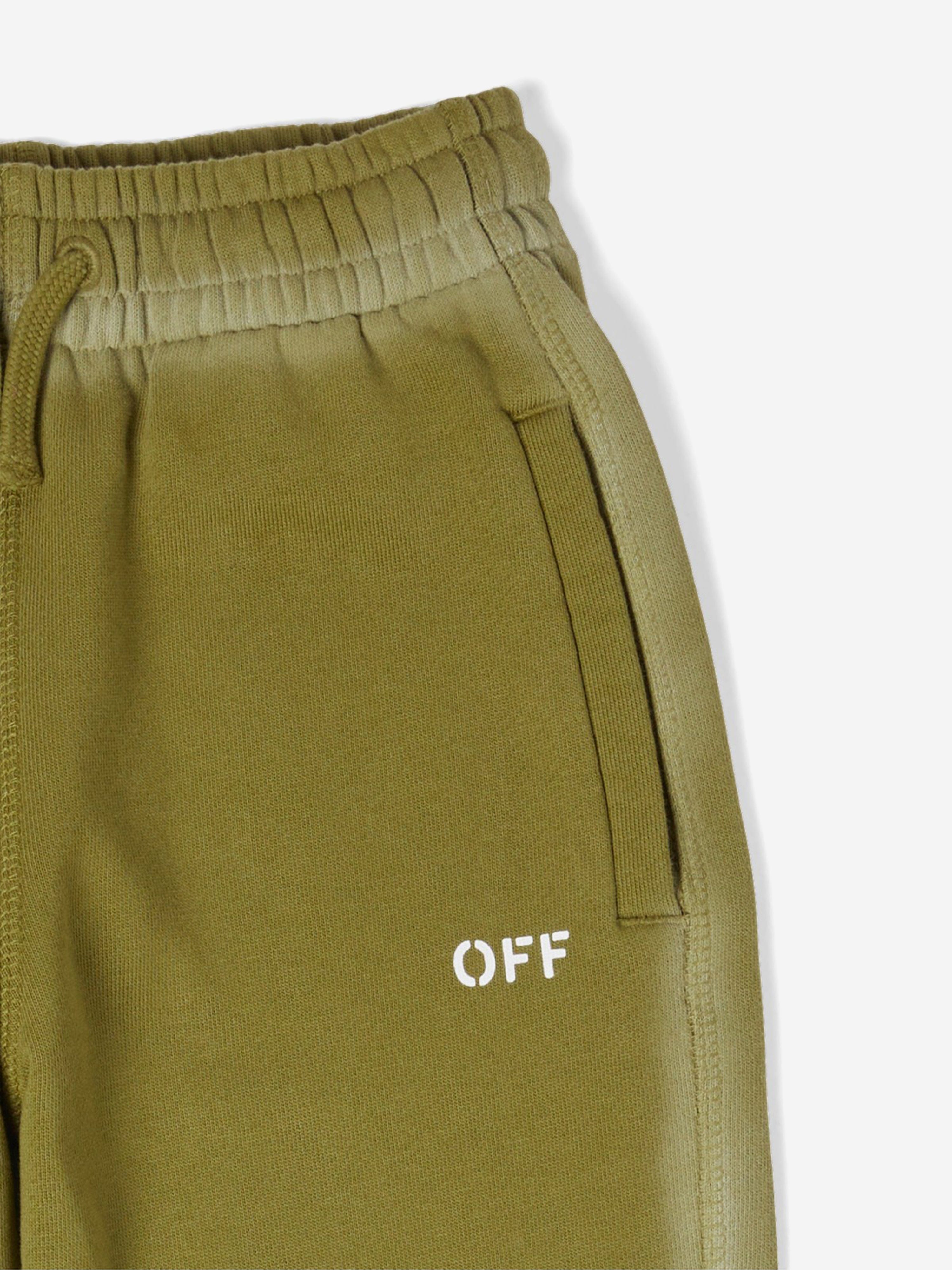 Off-White Boys Off Stamp Joggers in Green