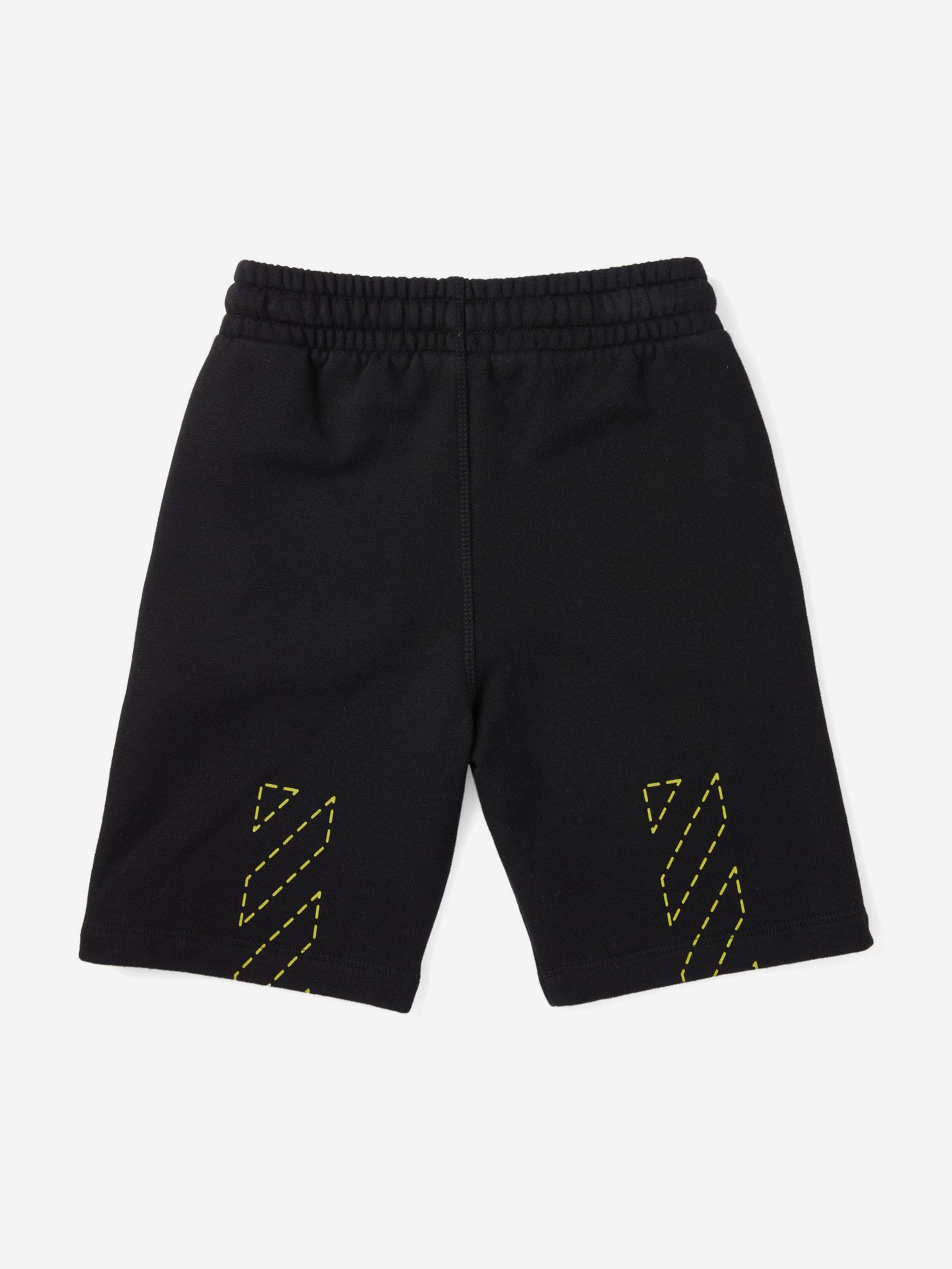 Off-White Boys Bookish Diagonal Shorts in Black