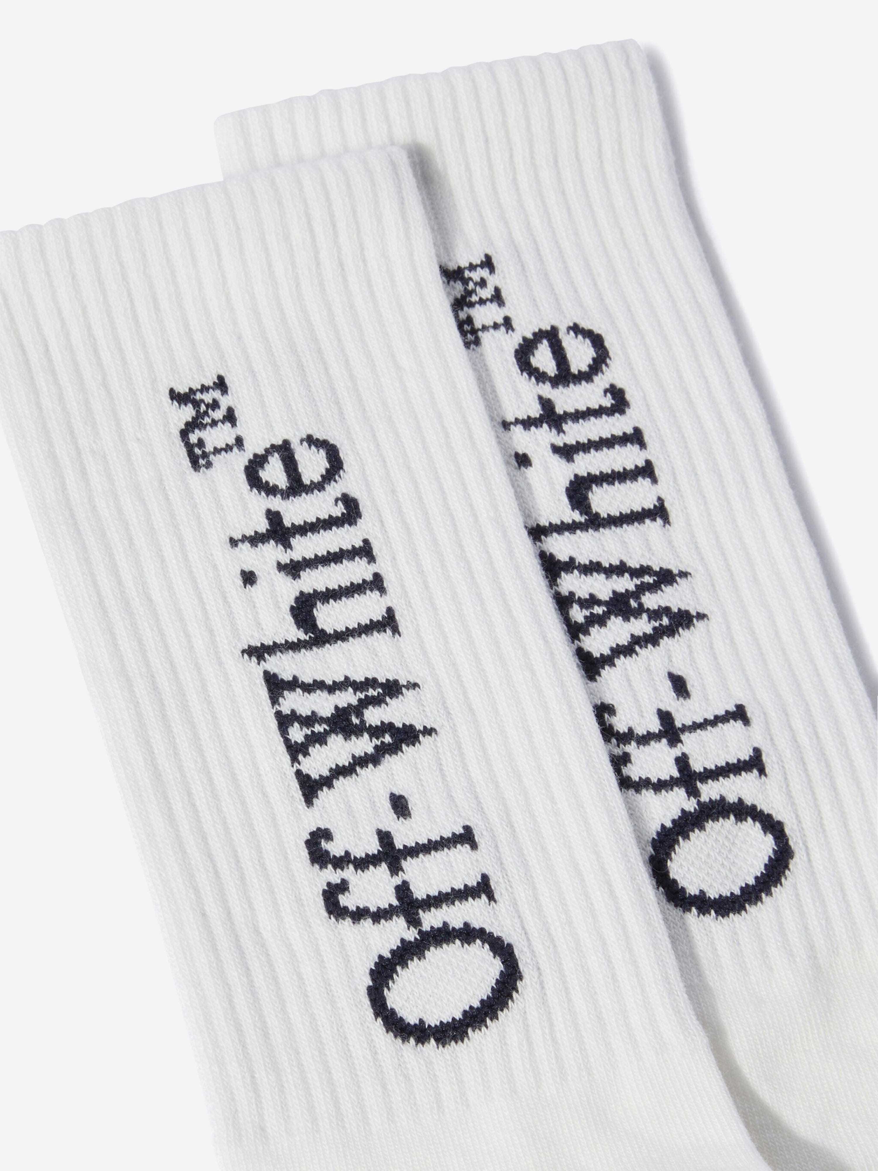 Off-White Kids Bookish Logo Socks in White