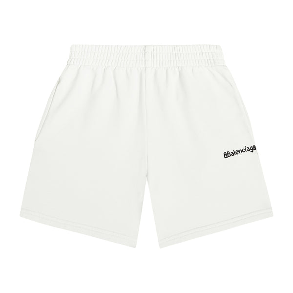 Boys & Girls White Logo Cotton Shorts
