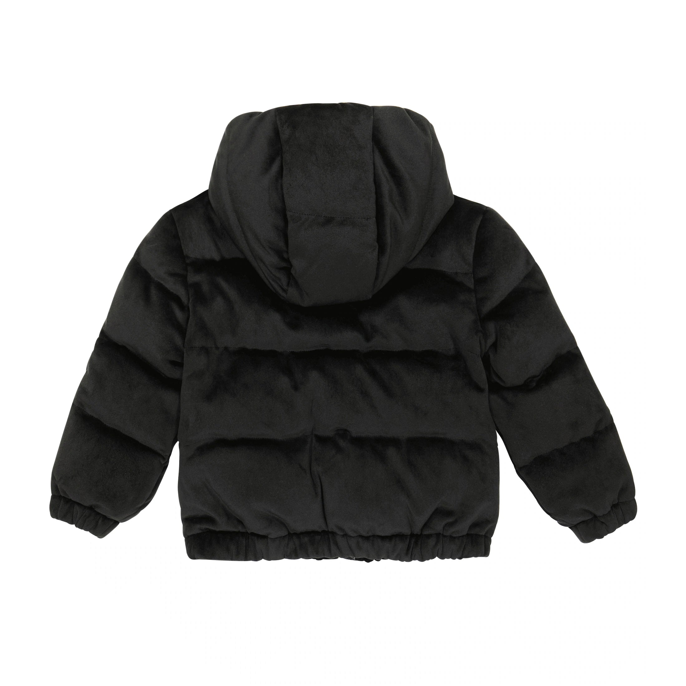 Girls Black "DAOS" Velvet Padded Down Jacket