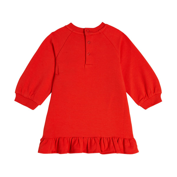 Baby Girls Red Printed Cotton Dress