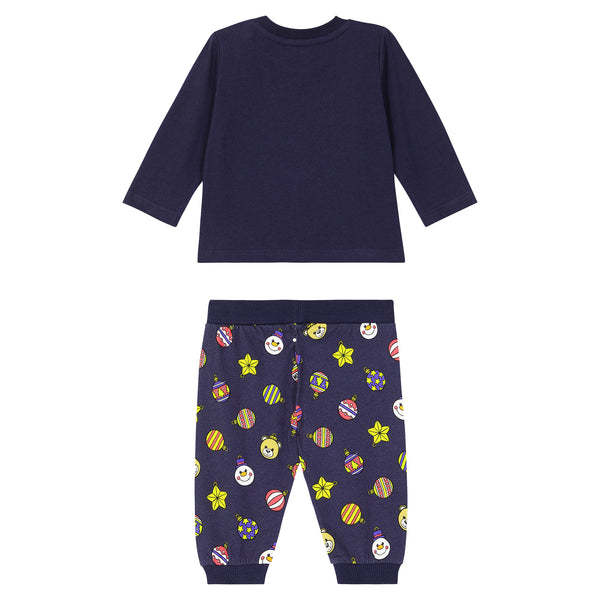 Baby Boys & Girls Blue Logo Cotton Set