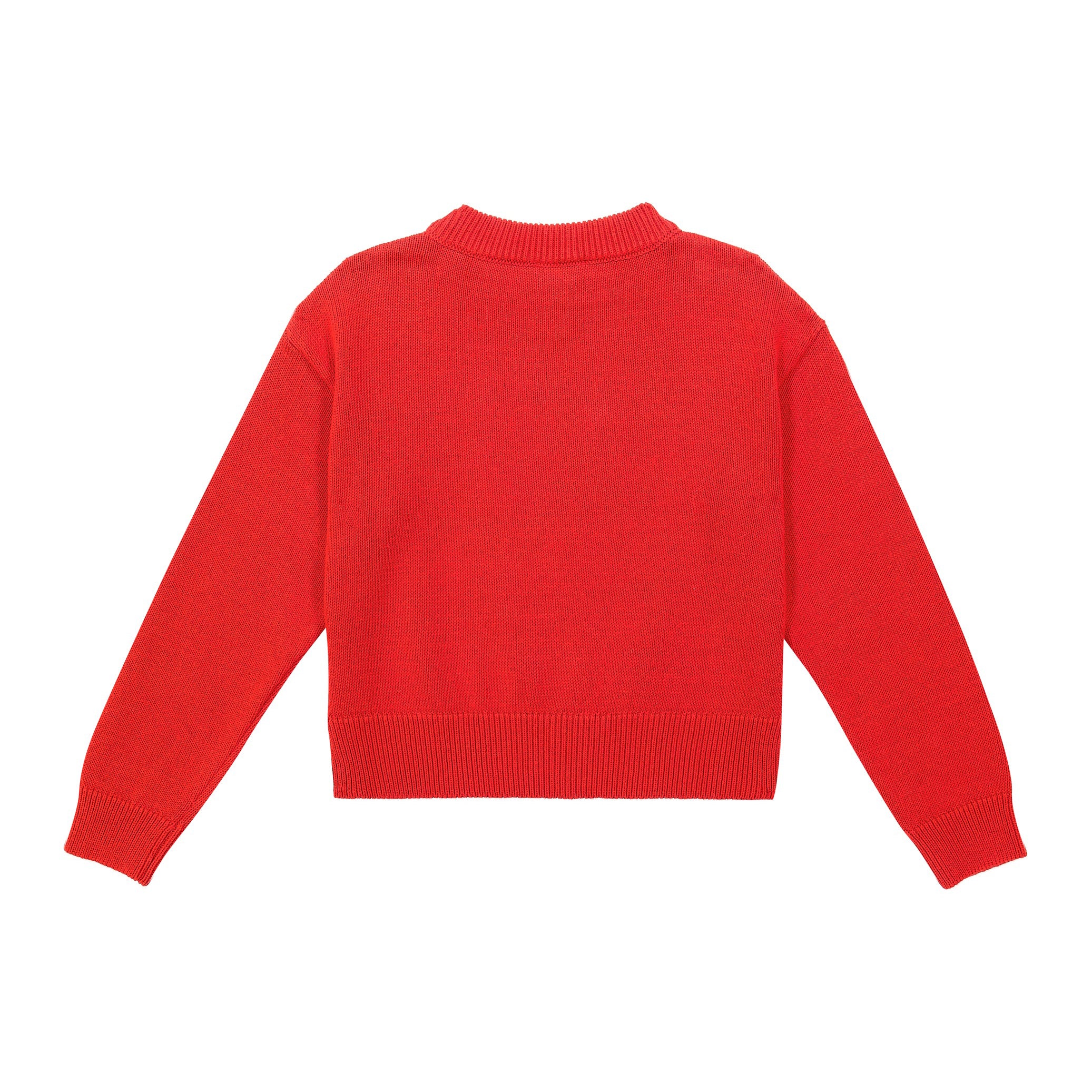 Girls Red Bear Sweater