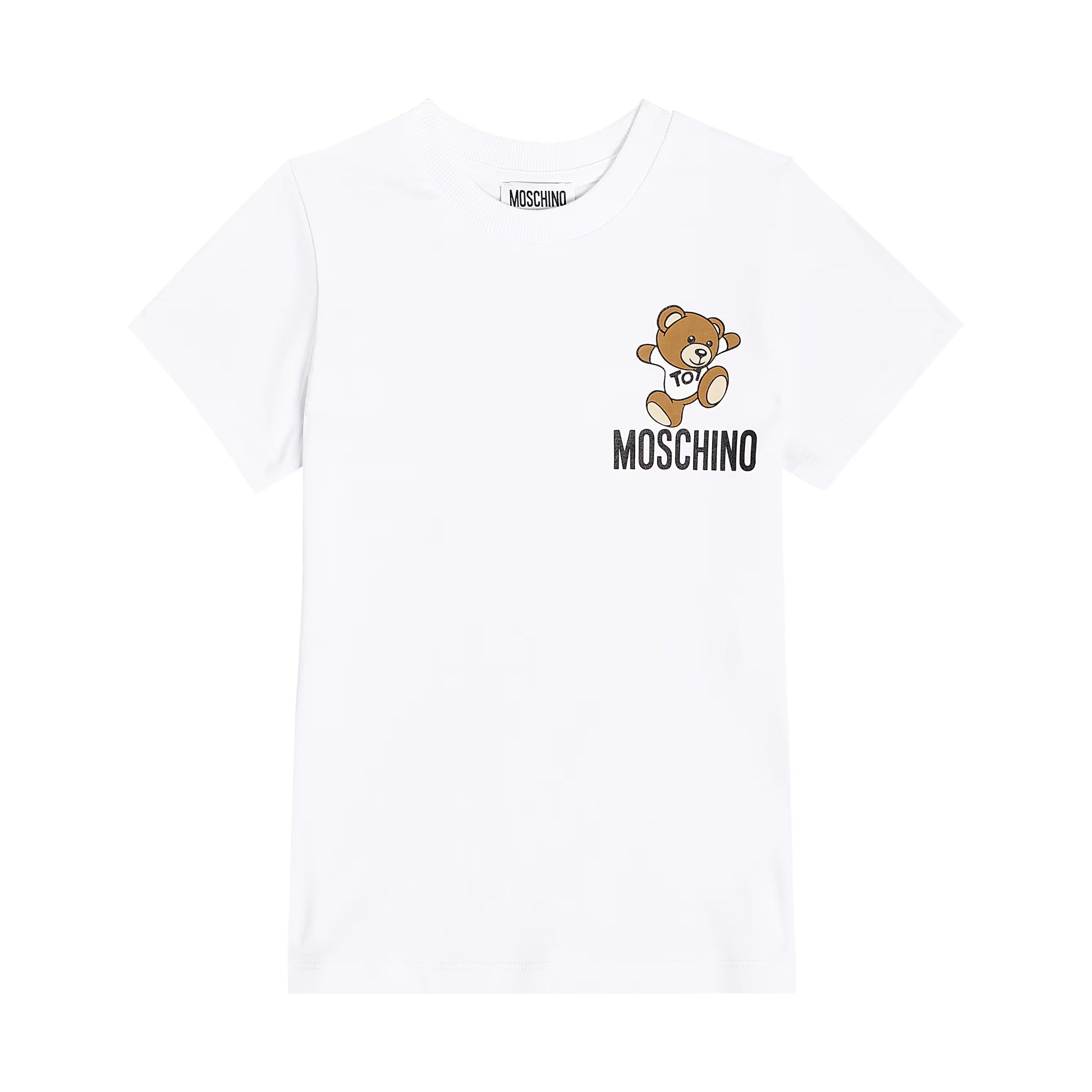 Boys & Girls White Teddy Bear Cotton T-Shirt