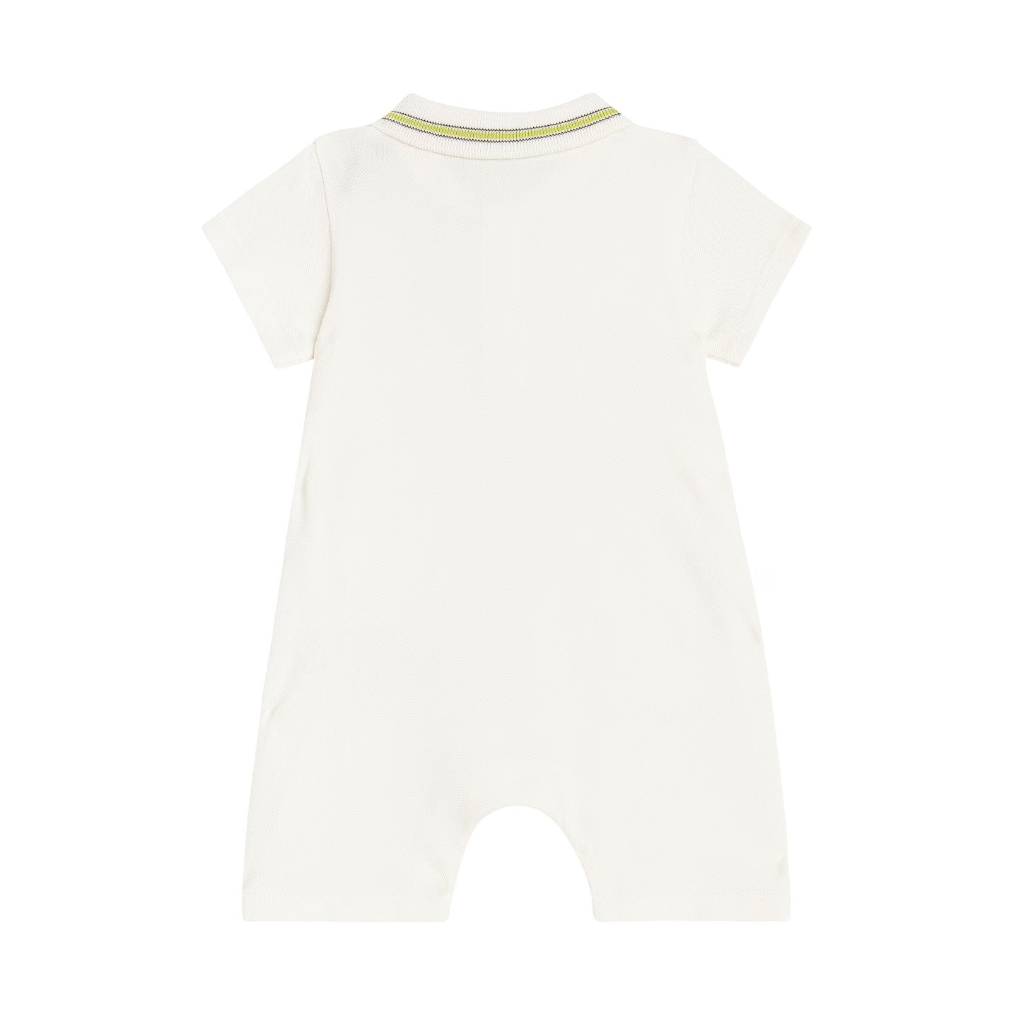 Baby Boys White Cotton Babysuit