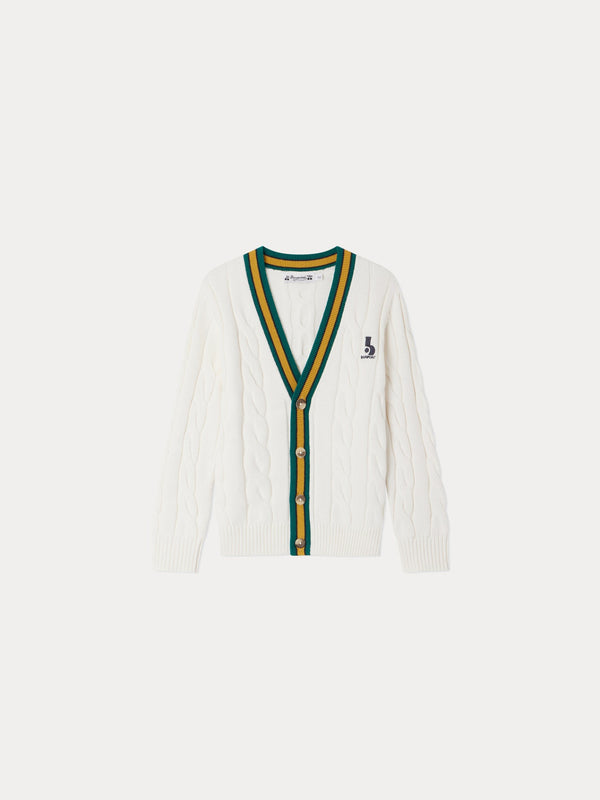 Boys White Cotton Cardigan
