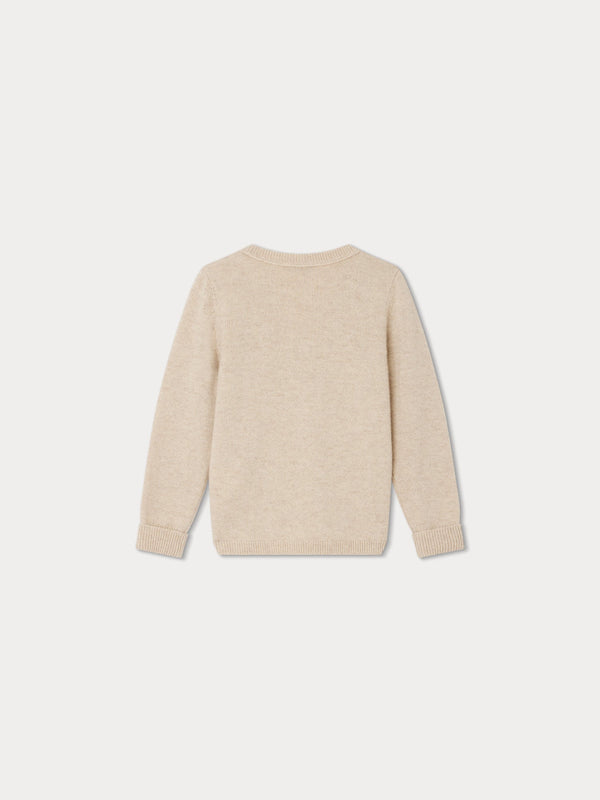 Boys Beige Wool Cardigan