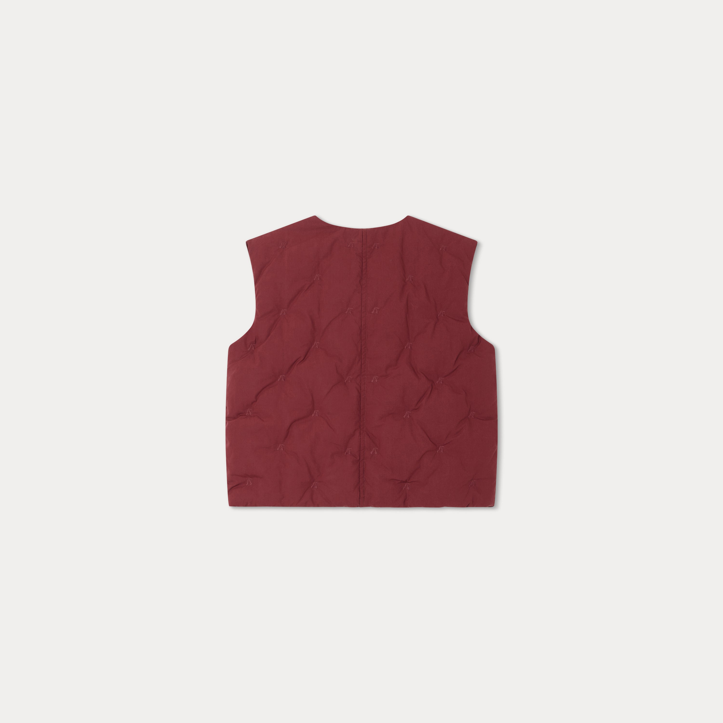 Girls Wine Red Padded Gilet