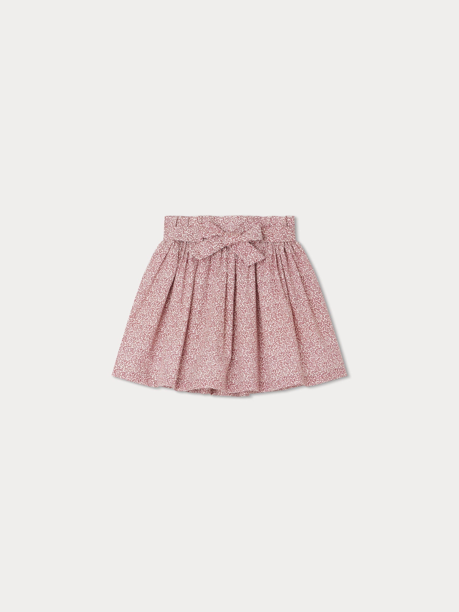 Girls Red Floral Cotton Skirt