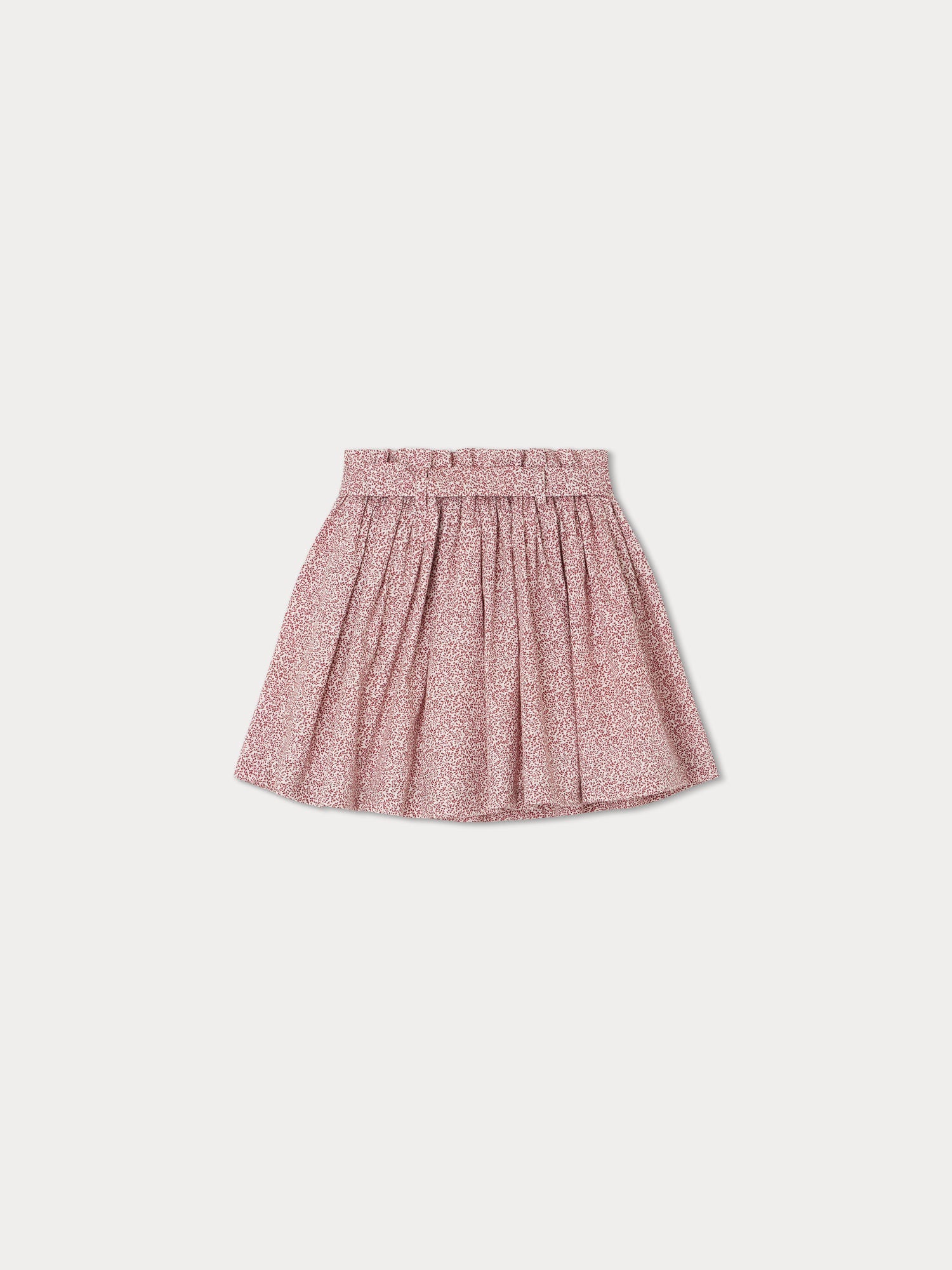 Girls Red Floral Cotton Skirt