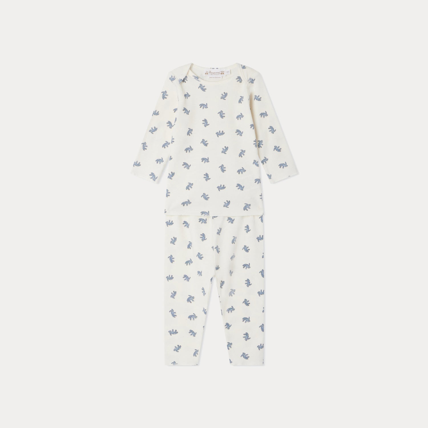 Baby Boys & Girls White Printed Cotton Set